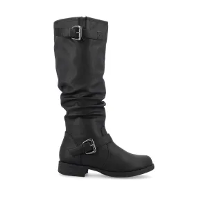 STORMY RIDING BOOTS IN WIDE CALF Square Toe Platform