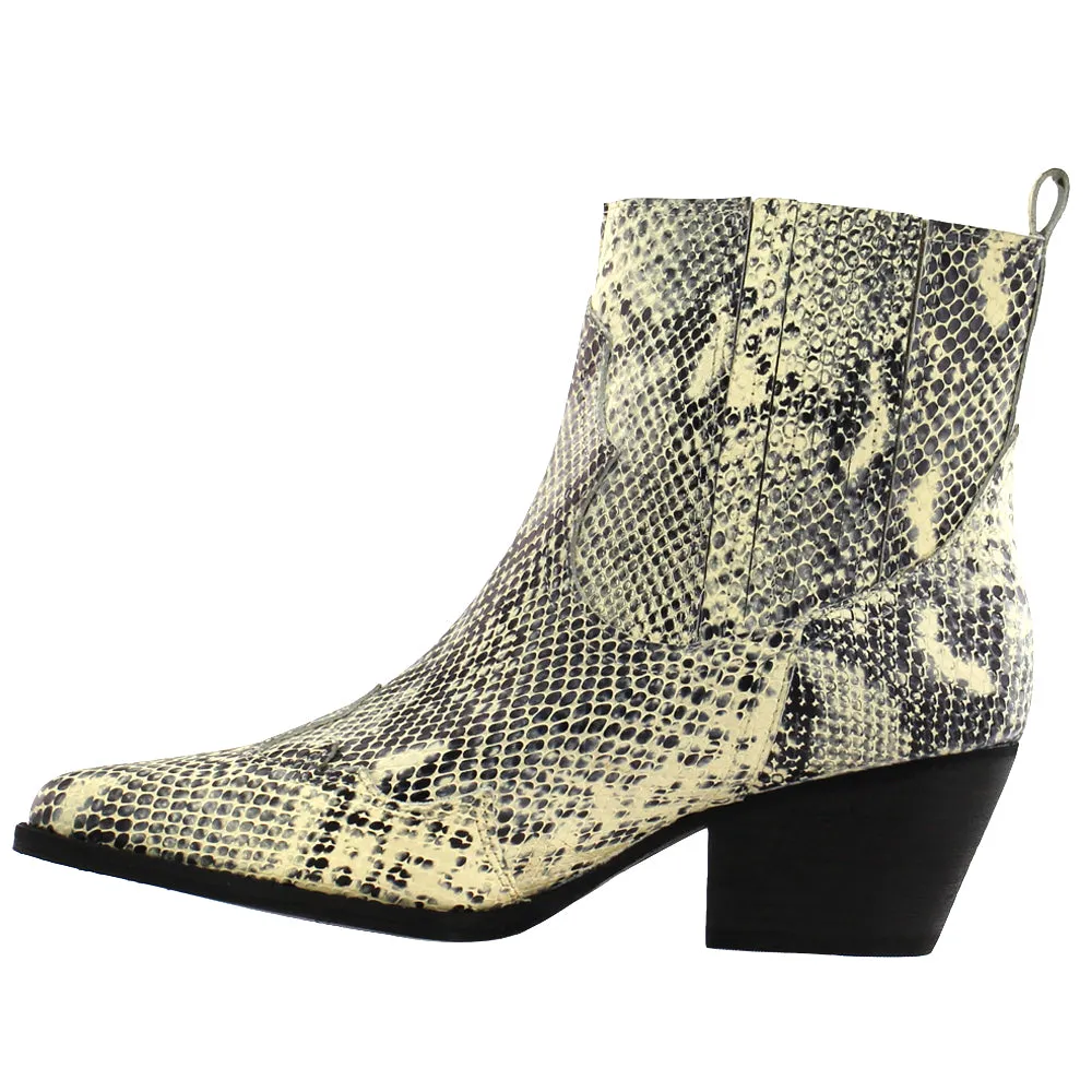 Avery Snake Pointed Toe Cowboy Booties Brazo Boots