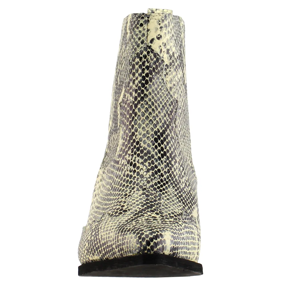 Suede Thigh High Boots Avery Snake Pointed Toe Cowboy Booties