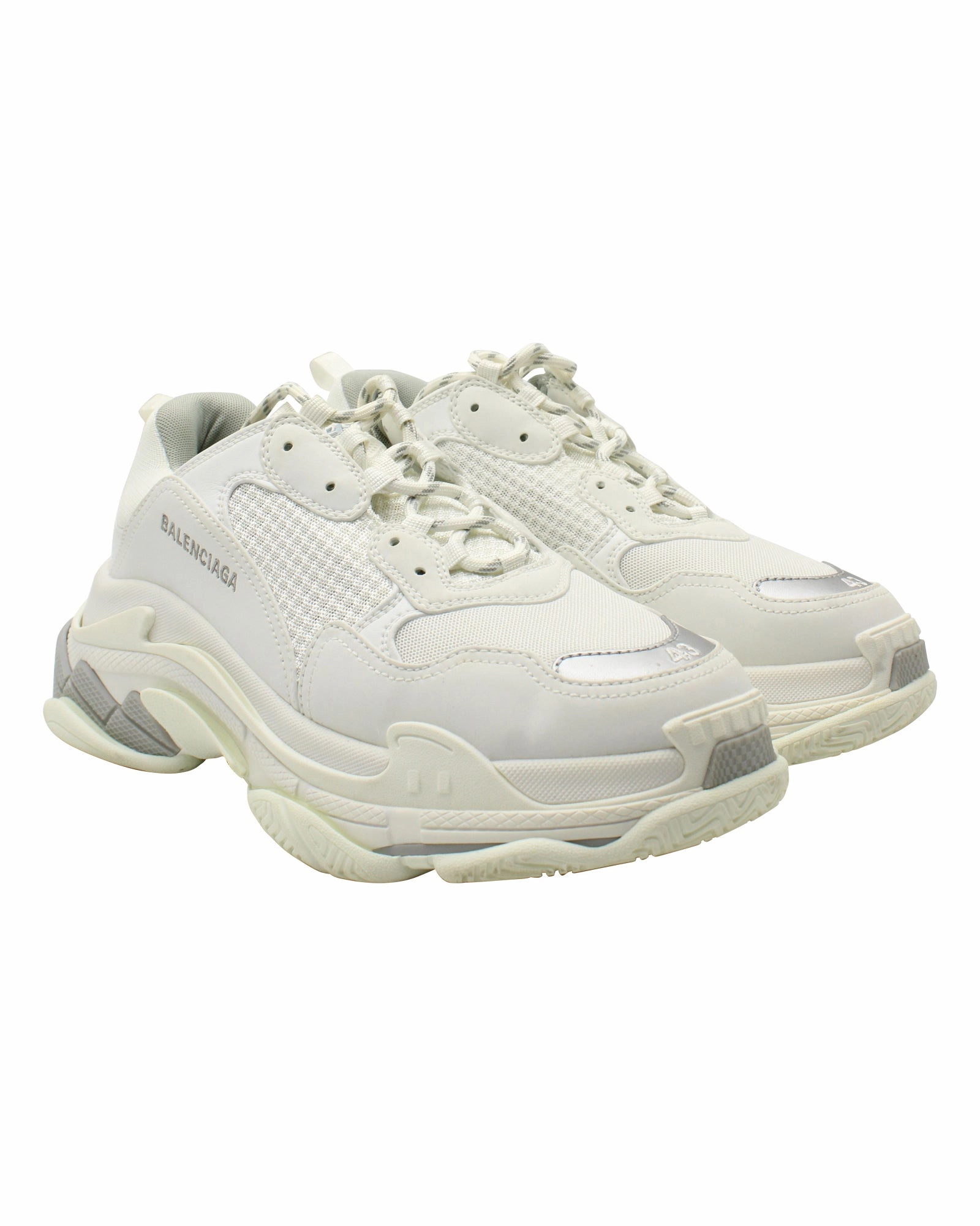 Dr Sholls Sneakers Balenciaga Triple S Low-top Sneakers in White Synthetic Leather and Mesh