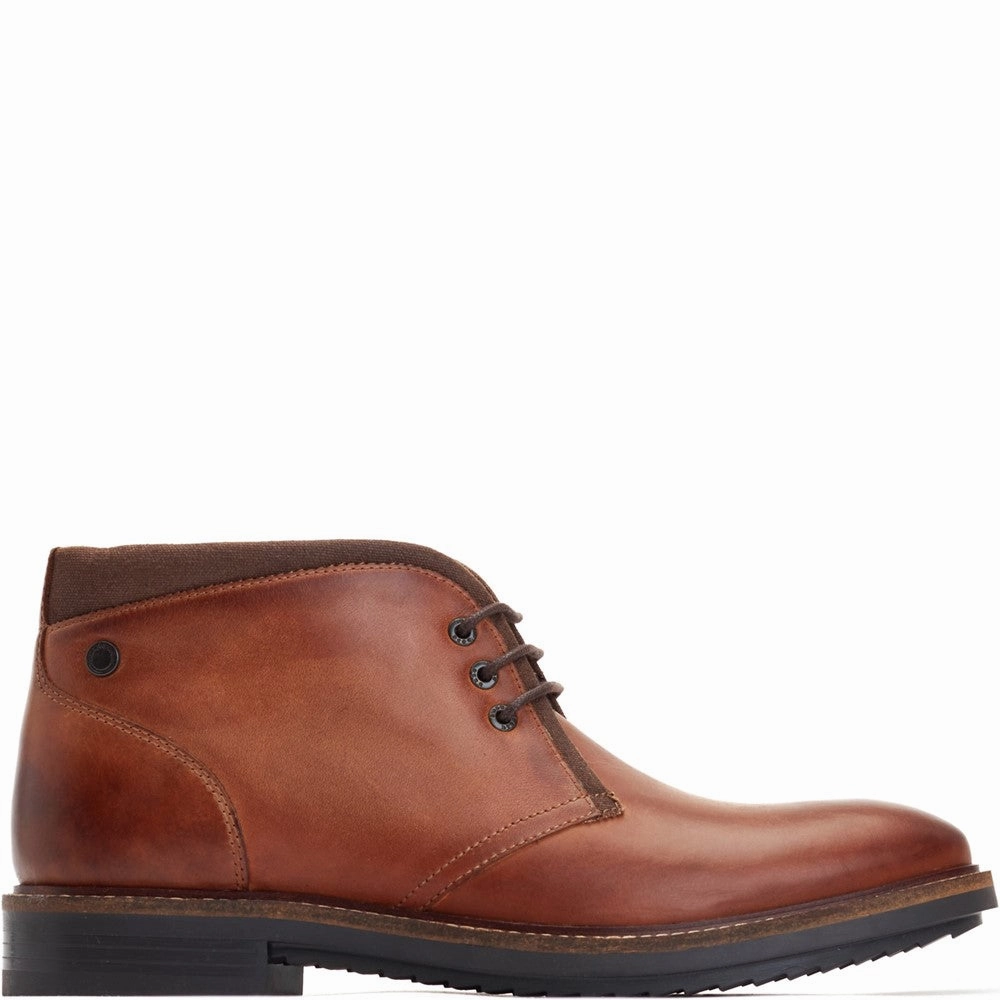 Base London Bartlett Pull Up Boots Cutout Studded Leather Ankle Boots