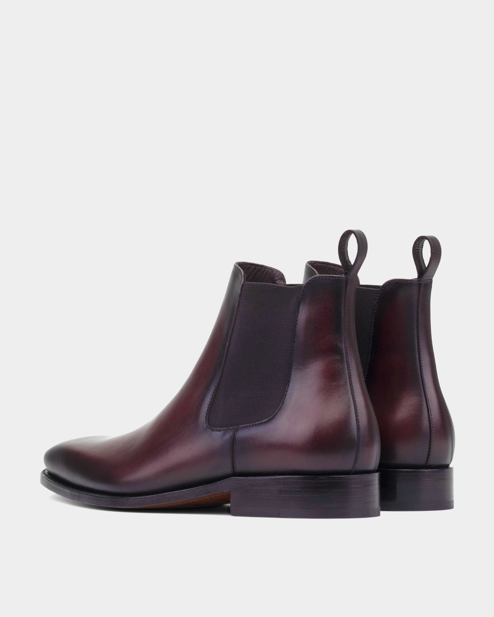 Short Cut Boots Bennett Oxblood Chelsea Boot with Half-Rubber Soles - 722