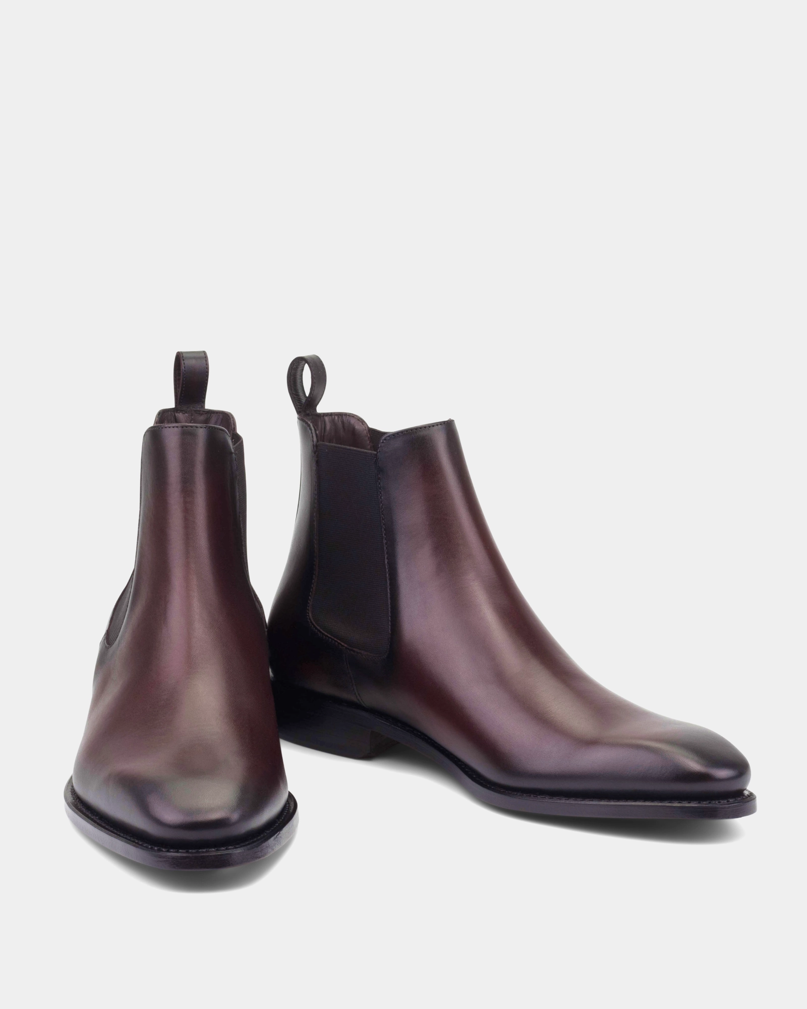 Bennett Oxblood Chelsea Boot with Half-Rubber Soles - 722 Steel Toe Hiking Boots