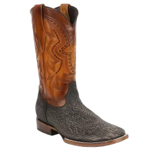 Rockin Leather Men's Distressed Brown Genuine Sharkskin Boots 8000 Skirt With Boots