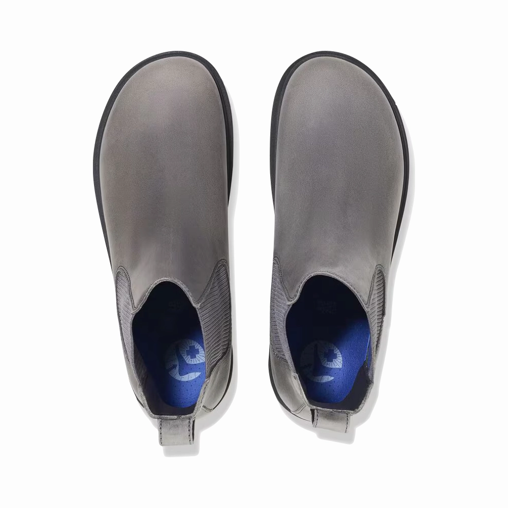 Birkenstock Women's Highwood Leather Pull On Chelsea Boot in Graphite Dress Outfit With Cowboy Boots