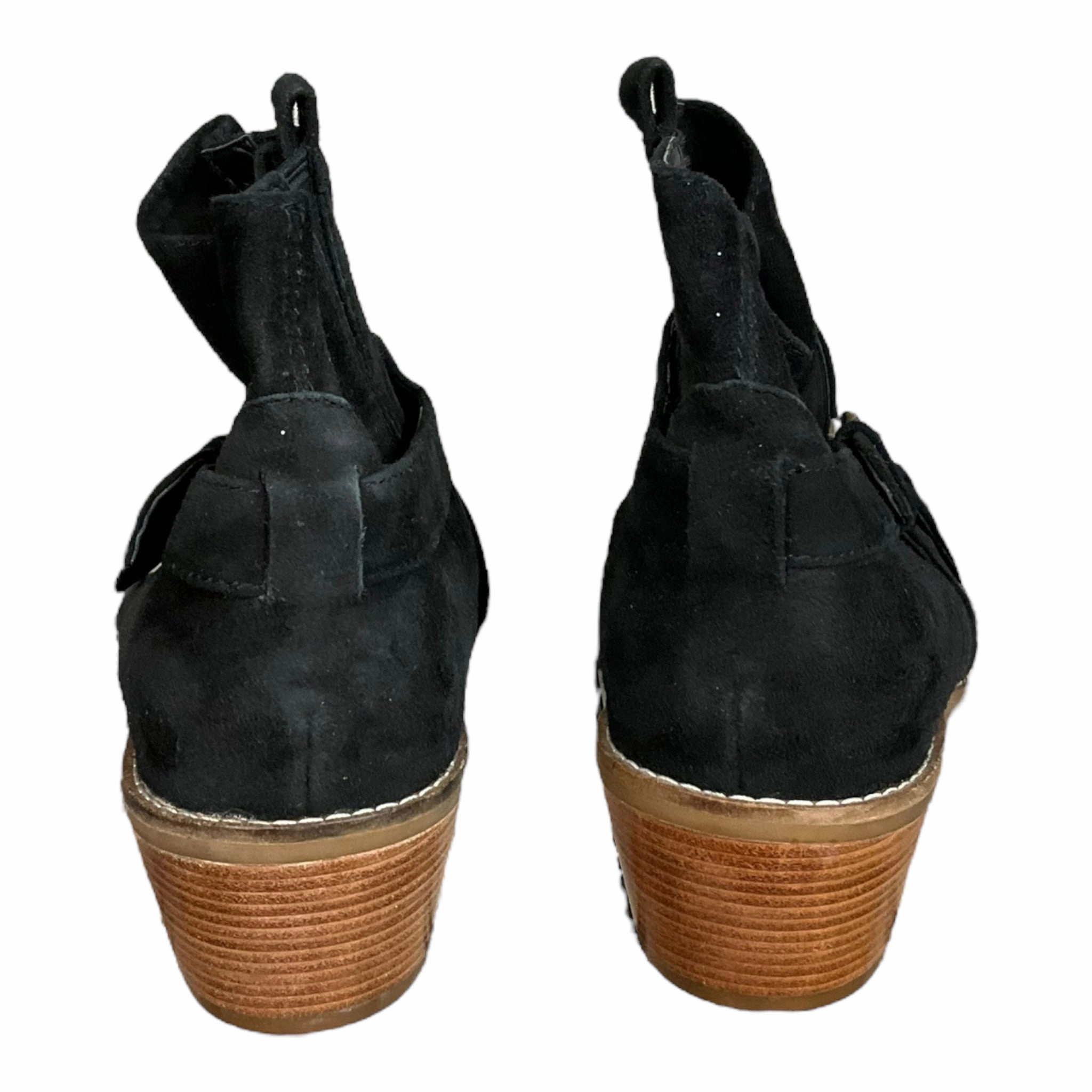 Black Boots Ankle Heels Cole-haan, Size 9 Suede Fur Lined Ankle Boots