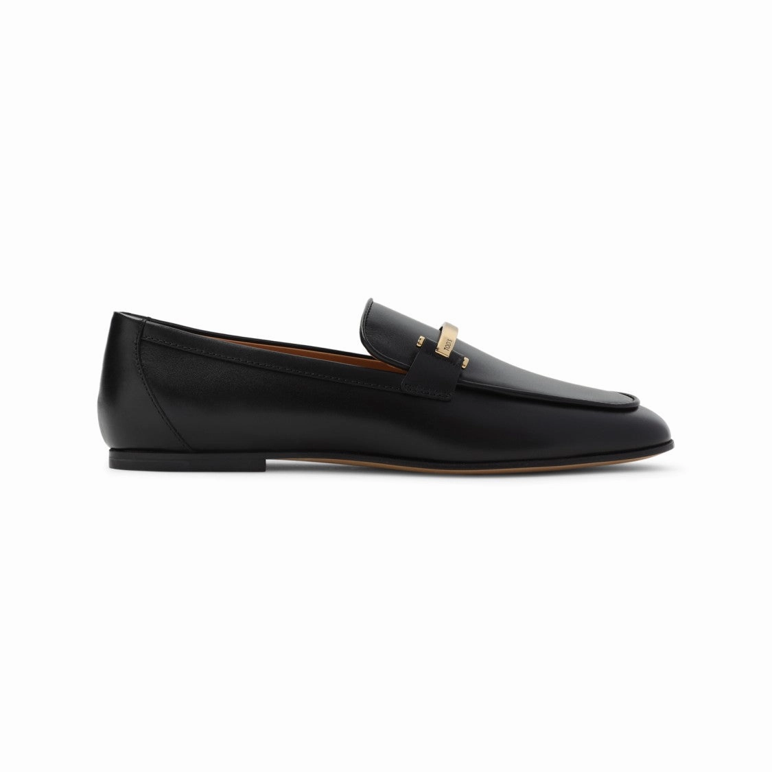Loq Loafers Black Leather Loafers With Subtle Gold Accents