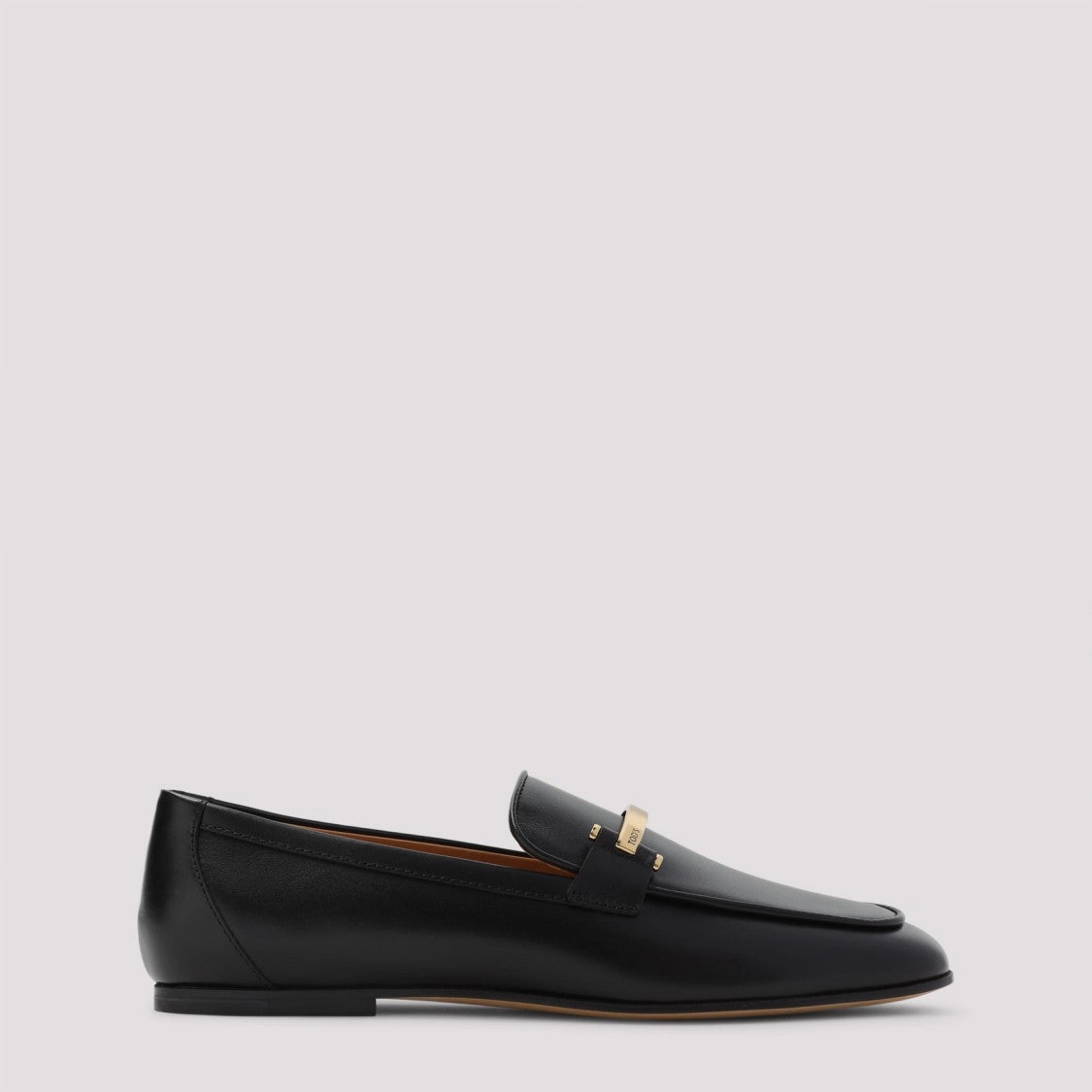Black Leather Loafers With Subtle Gold Accents Loafers At Macy's