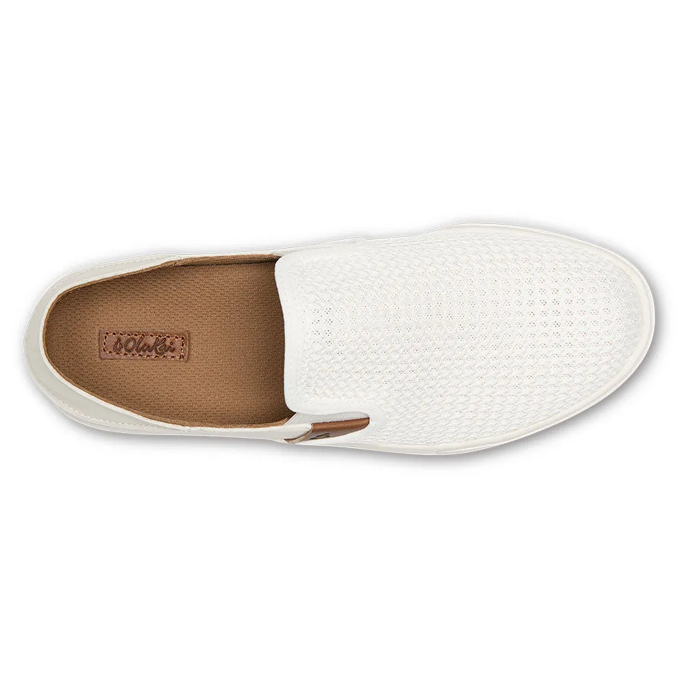OluKai Pehuea Mesh Slip-On White (Women's) Cushioned Slip On Shoes