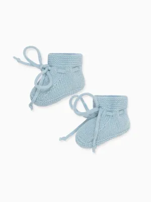 Pirarucu Boots Blue Evita Cashmere Baby Booties