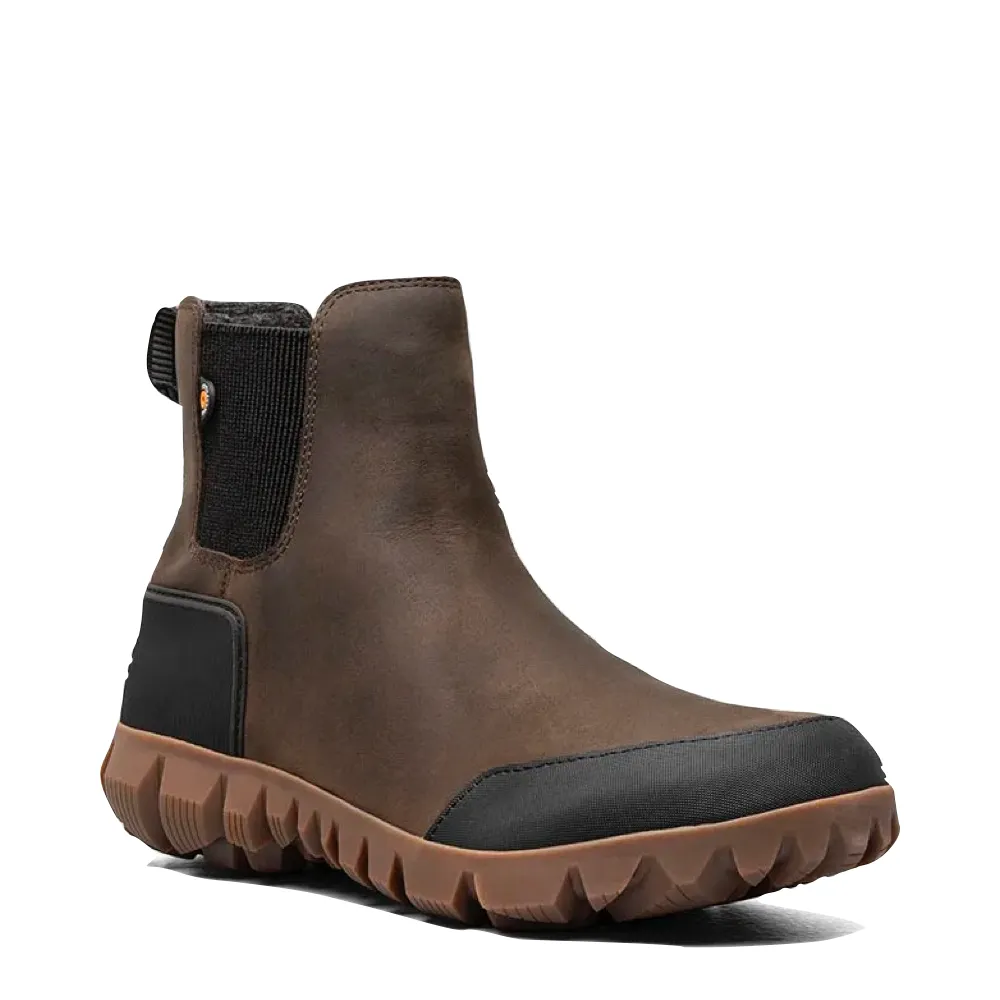 Cowgirl Snip Toe Boots Bogs Men's Arcata Urban Pull On Waterproof Chelsea Boot in Chocolate