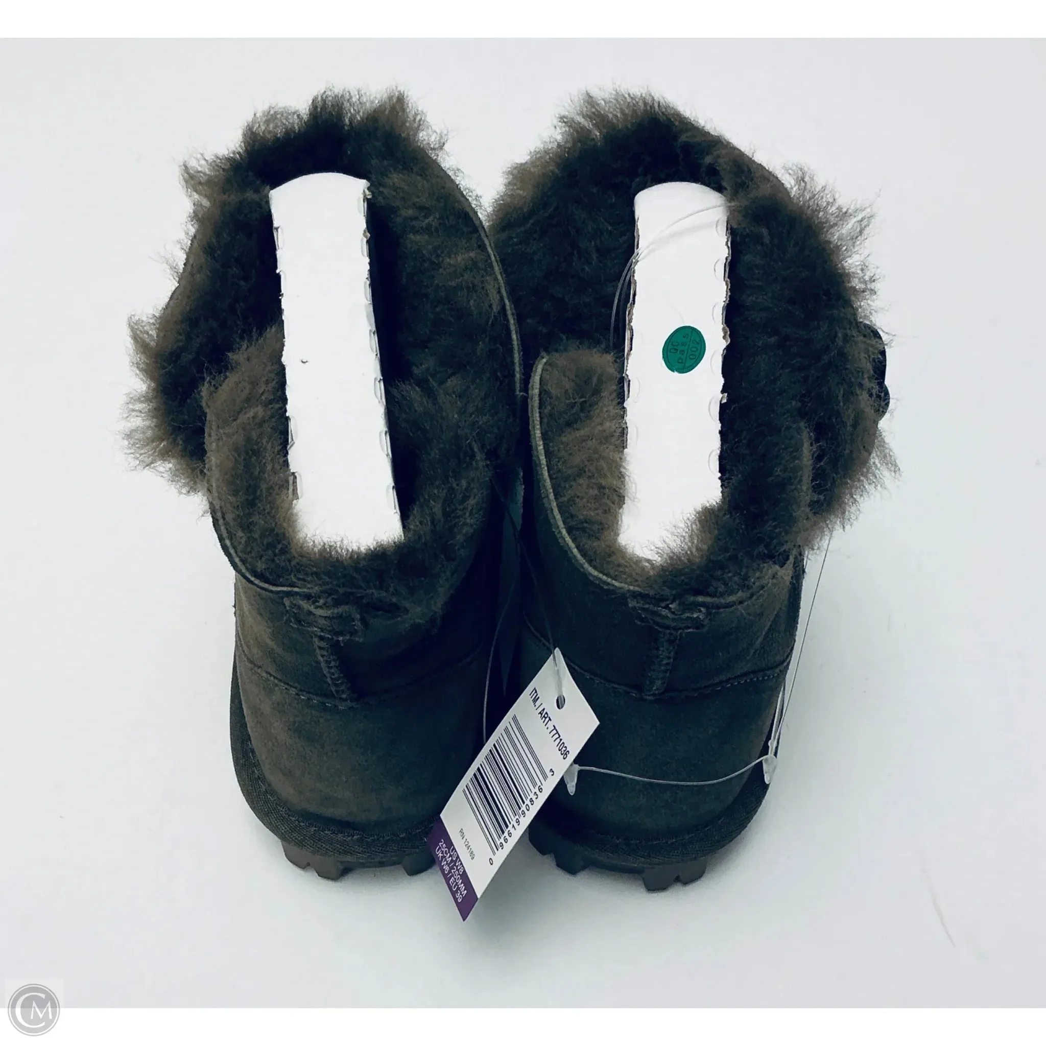 Fluffy Ankle Boots Boots Ankle Flats By Kirkland In Green, Size: 8