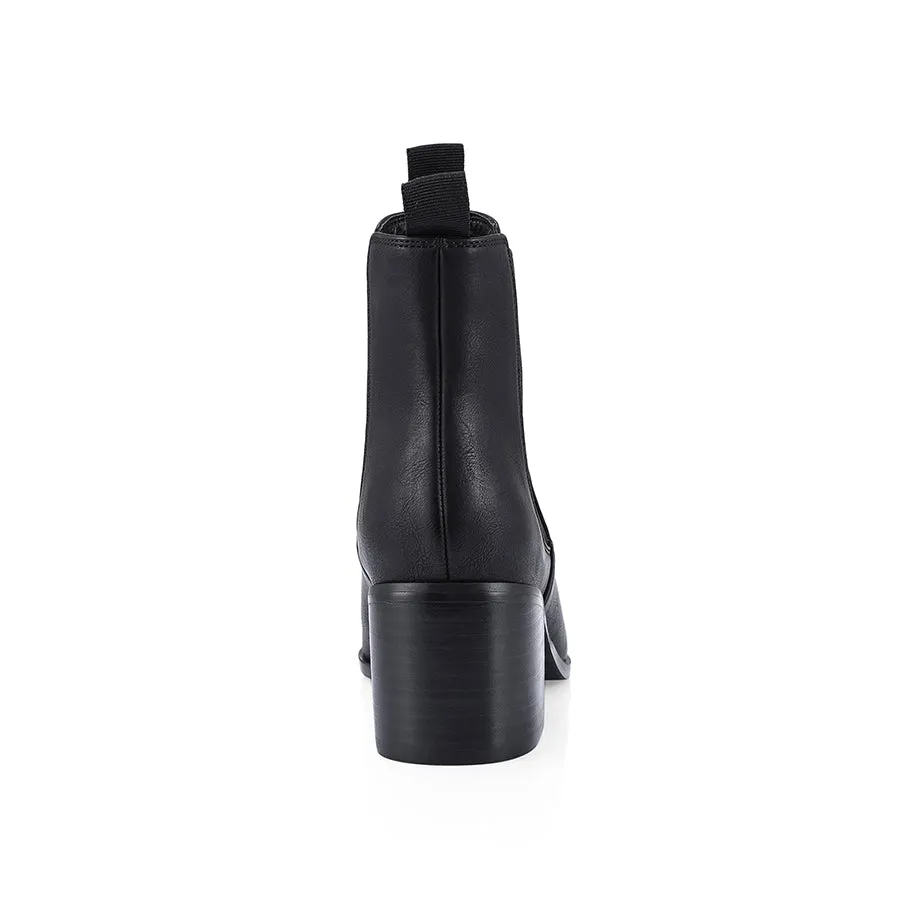 Stiletto Western Boots Filo Chelsea Ankle Boots - Black Softee