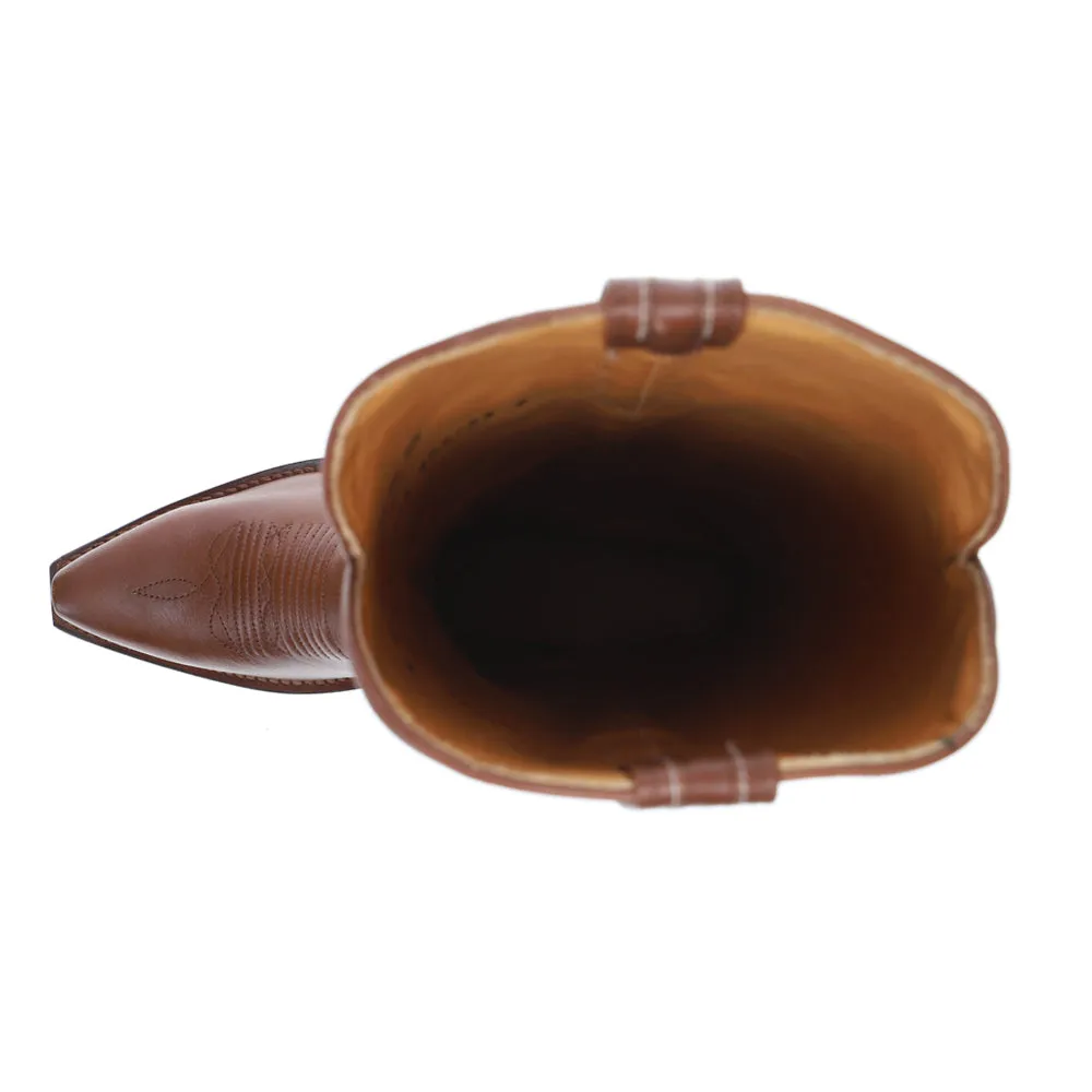 The Loretta Snip Toe Cowboy Boots Brown And White Cowgirl Boots