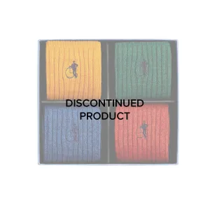 Boot Socks - 4 Pair Gift Box - Mixed Brown Suede Boots