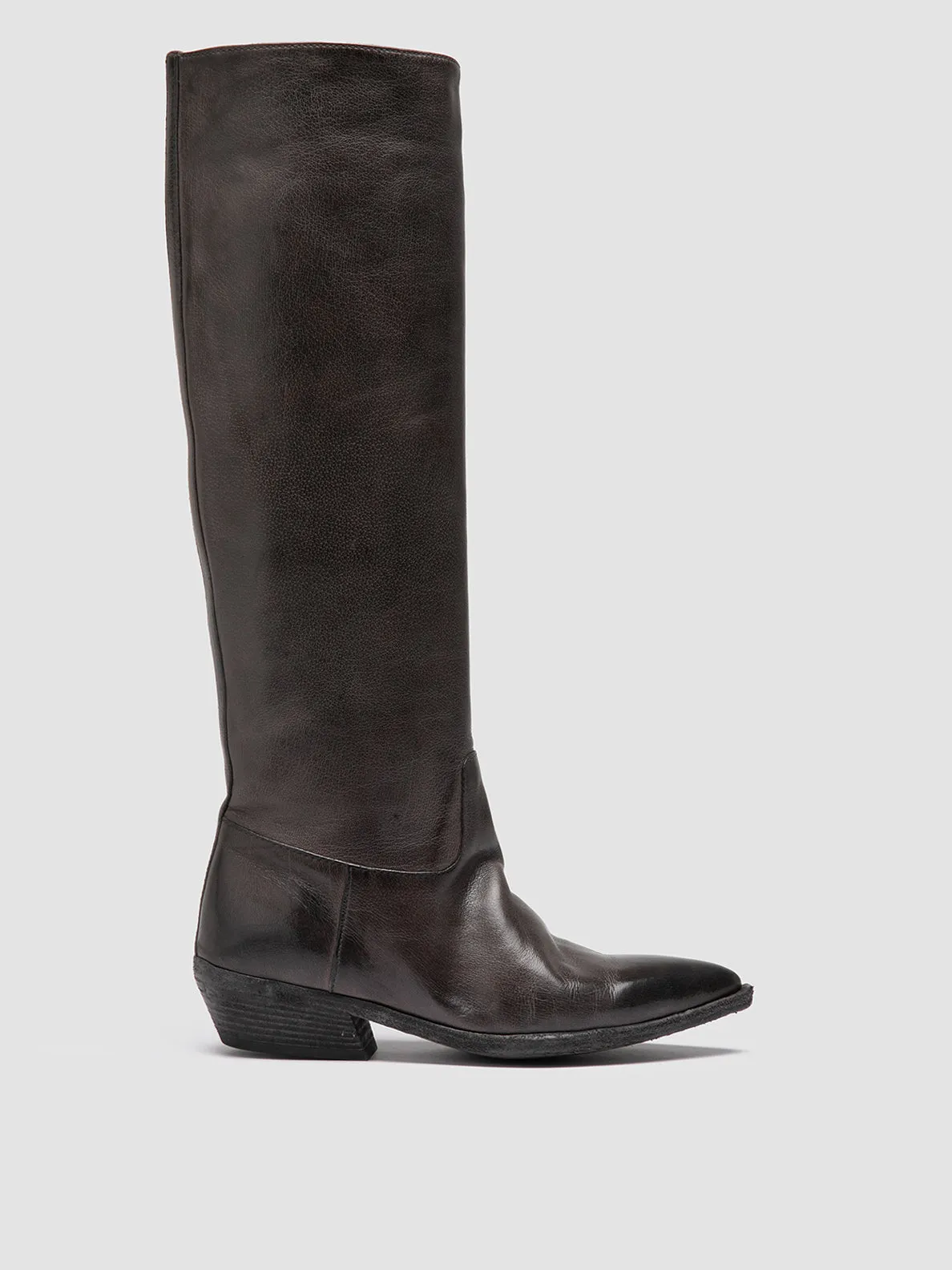 NOELIE DD 104 - Gray Leather Pull On Boots Harness Boots