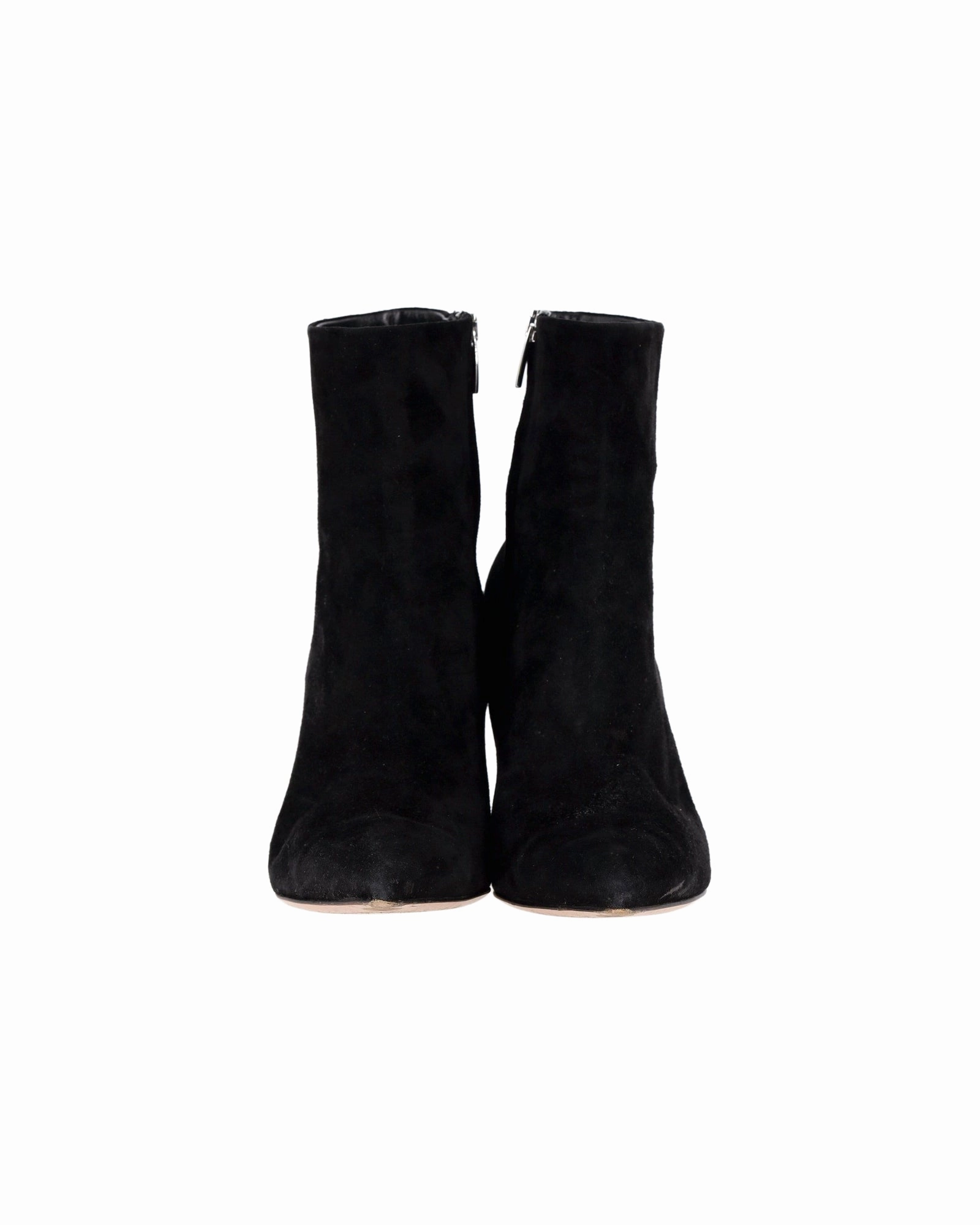 Gianvito Rossi Pointed-Toe Ankle Boots in Black Suede All Weather Ankle Boots