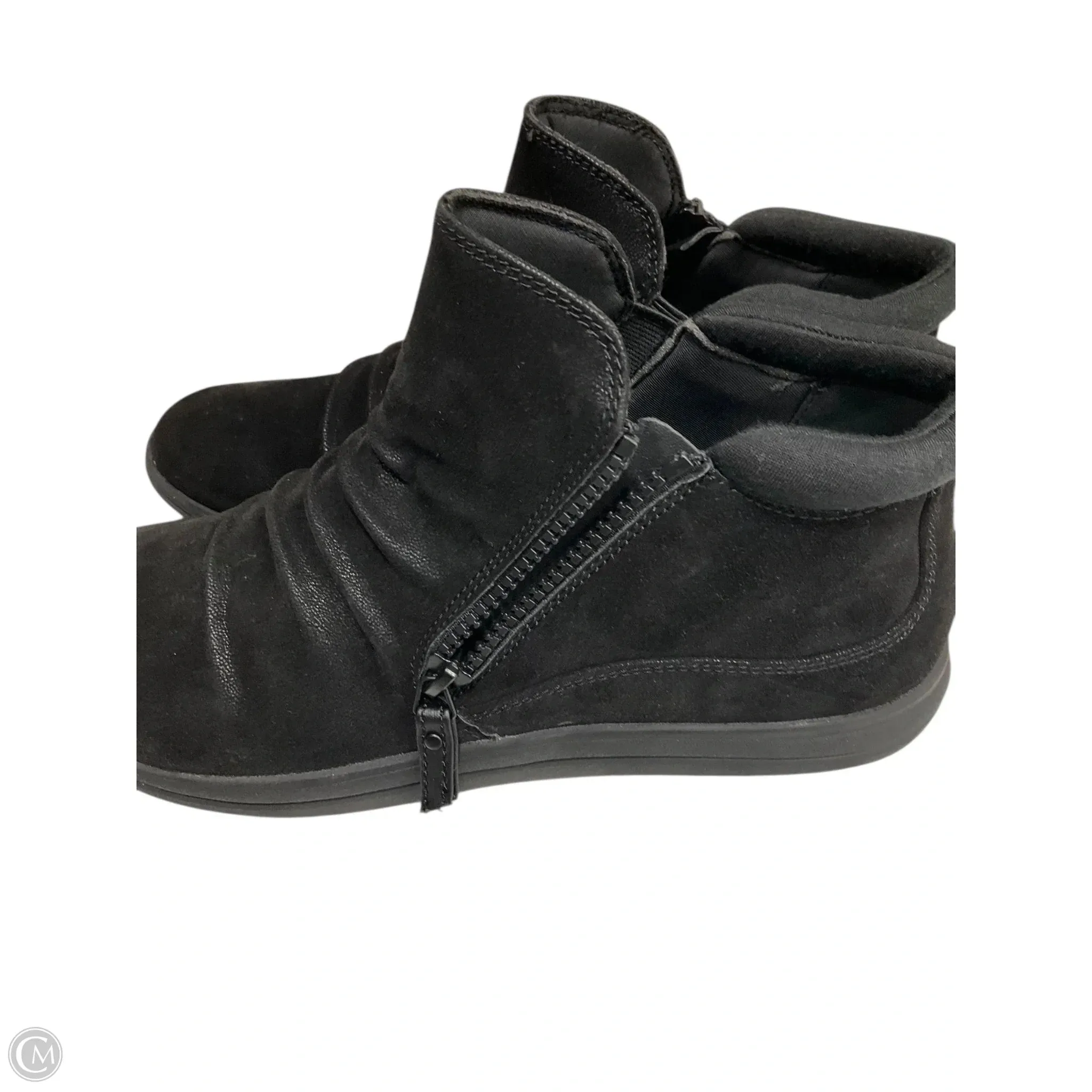 Boots Ankle Flats By Clarks In Black, Size: 10 Ankle Boots Platform Chunky