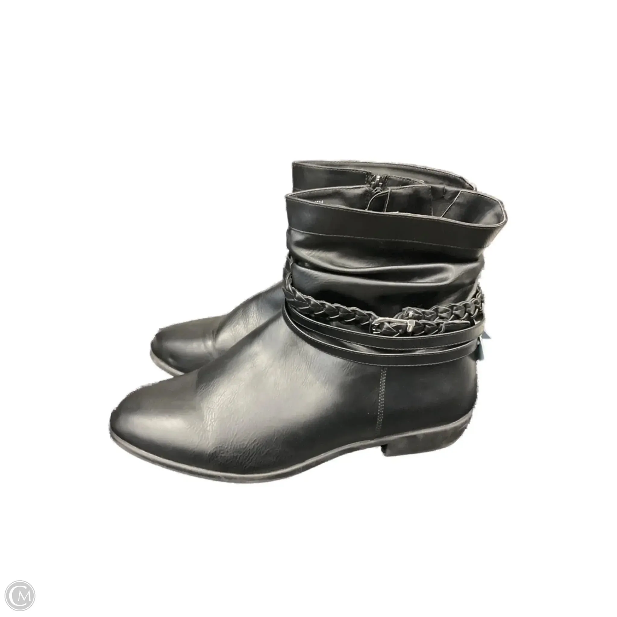 Ankle Boots With A Buckle Boots Ankle Flats By Comfortview In Black, Size: 11
