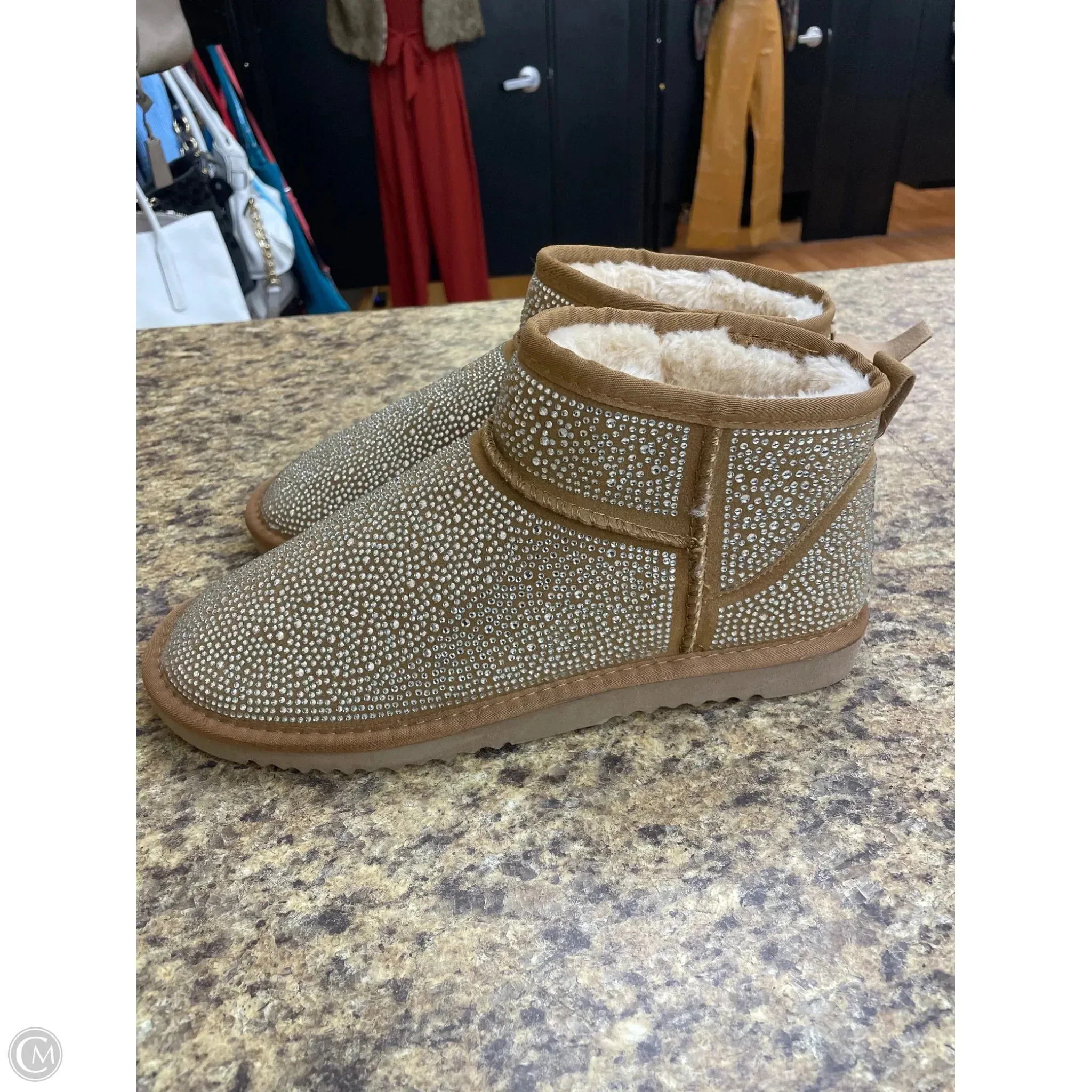 Wide Flat Ankle Boots Boots Ankle Flats By Inc In Tan, Size: 11