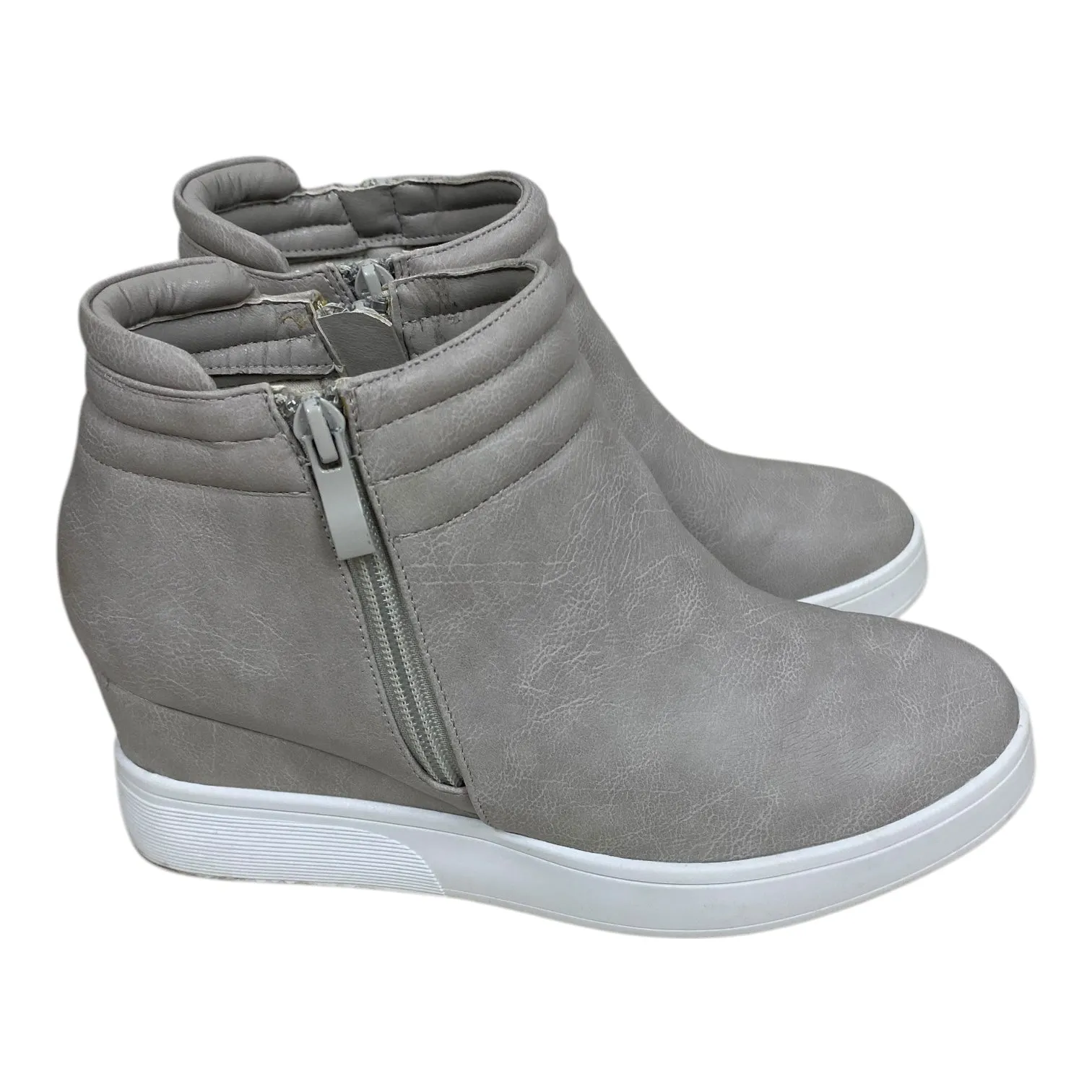 Ankle Boots Snake Print Boots Ankle Flats By Journee In Grey, Size: 8