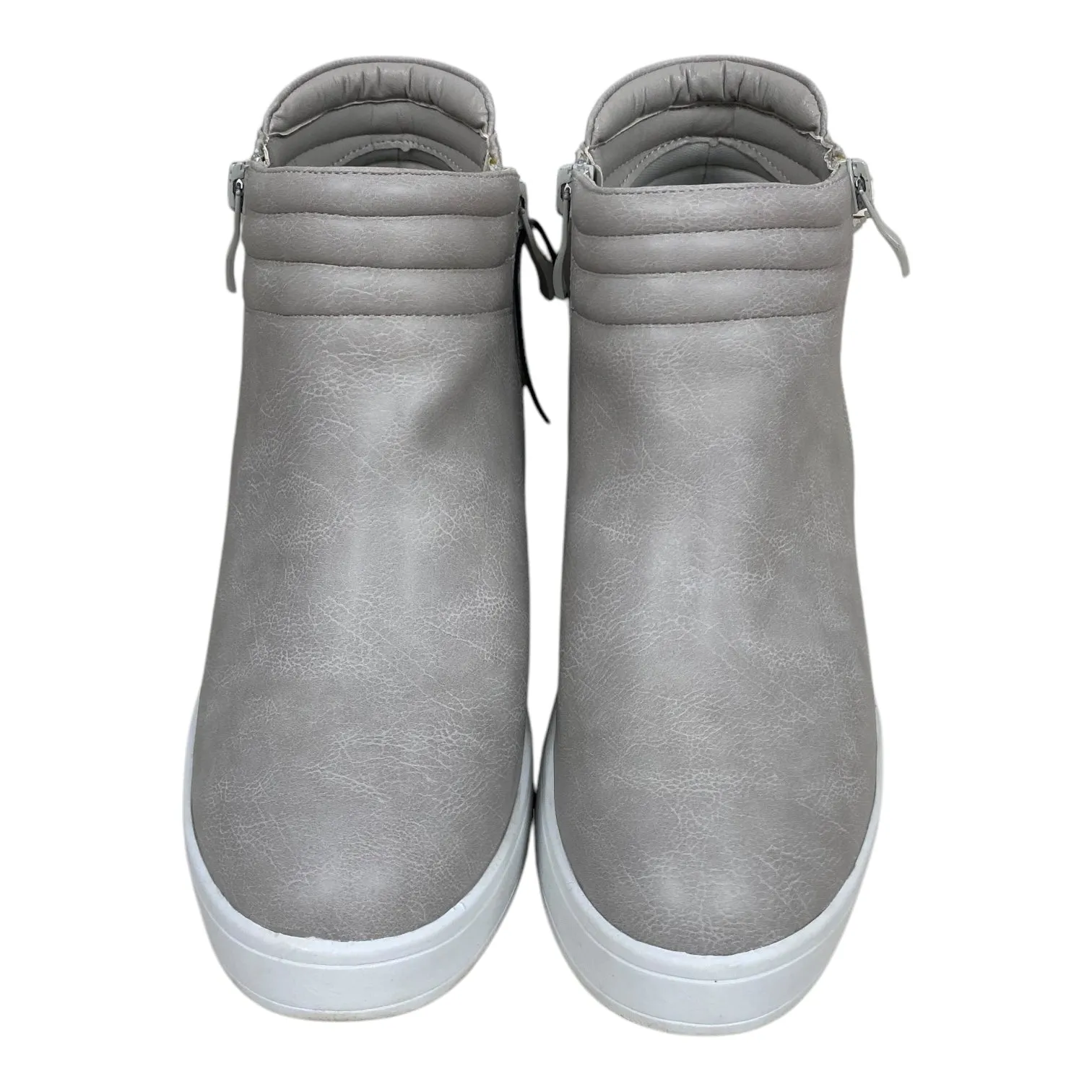 Ankle Boots With Fringe Low Heel Boots Ankle Flats By Journee In Grey, Size: 8