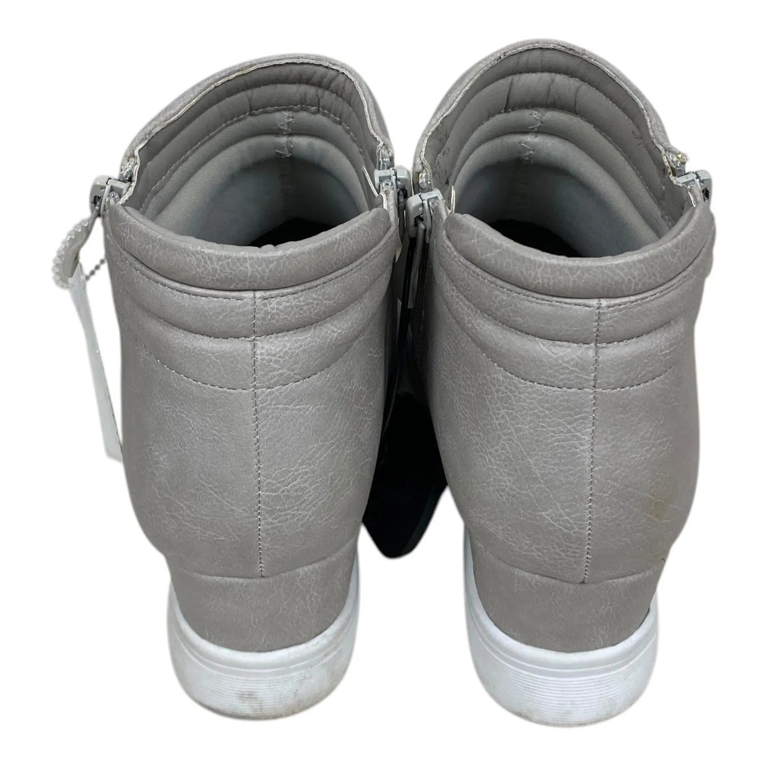 Boots Ankle Flats By Journee In Grey, Size: 8 Side Buckle Ankle Boots