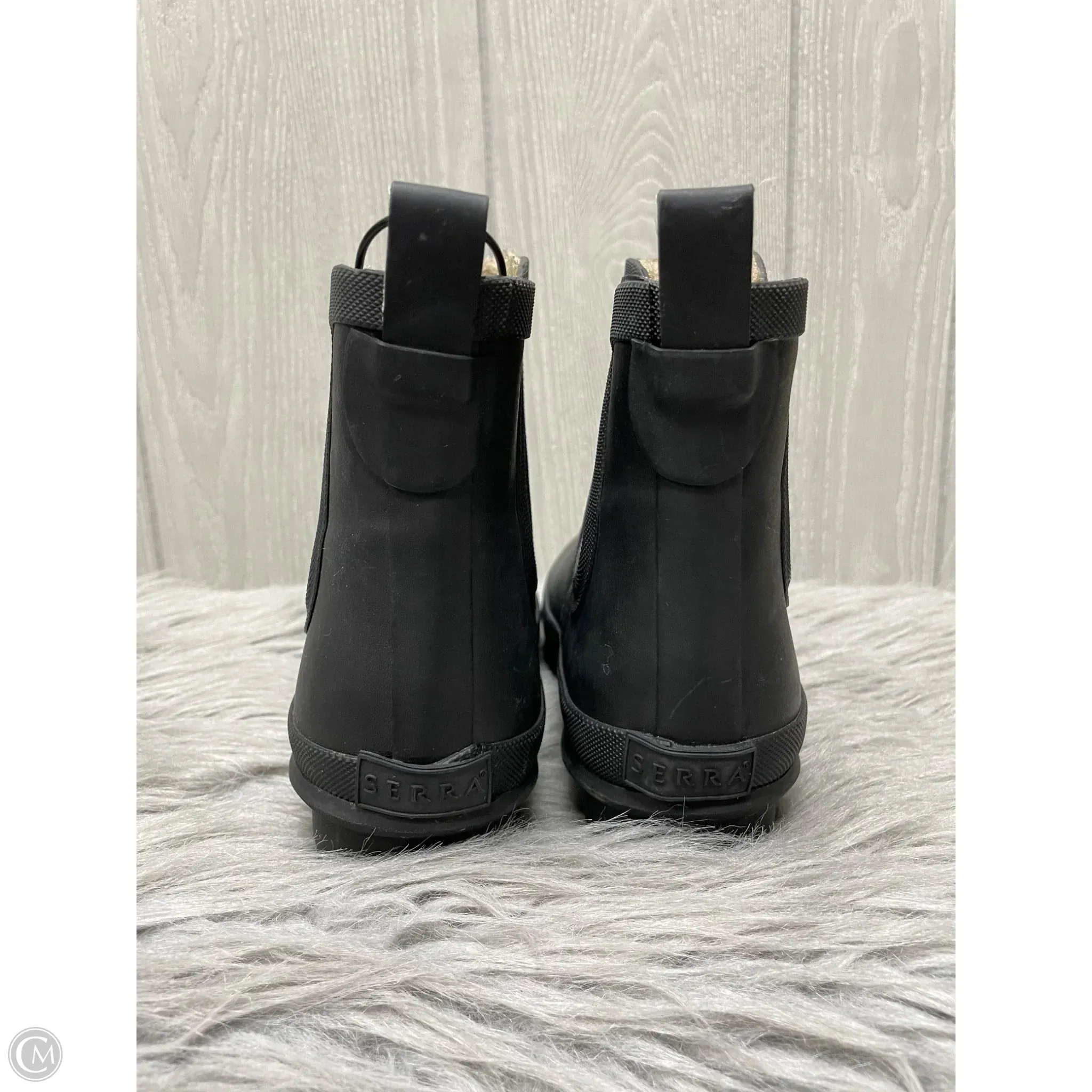 Sock Fitted Ankle Boots Boots Ankle Flats By Serra In Black, Size: 7