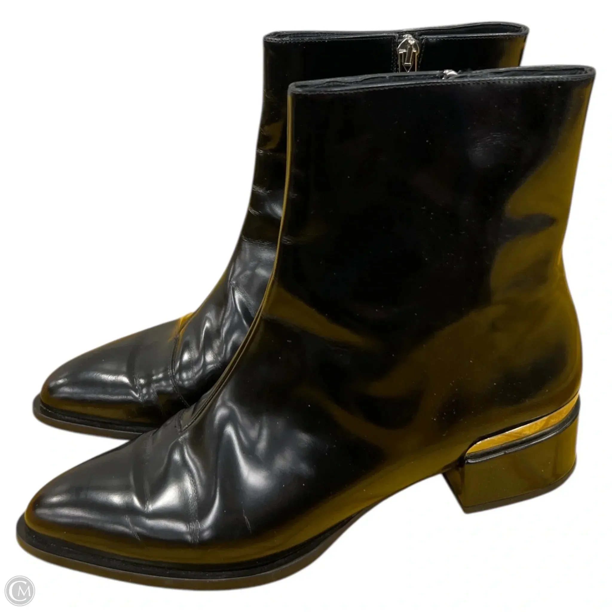 Ankle Boots Stacked Heel Boots Ankle Flats By Vince In Black, Size: 10