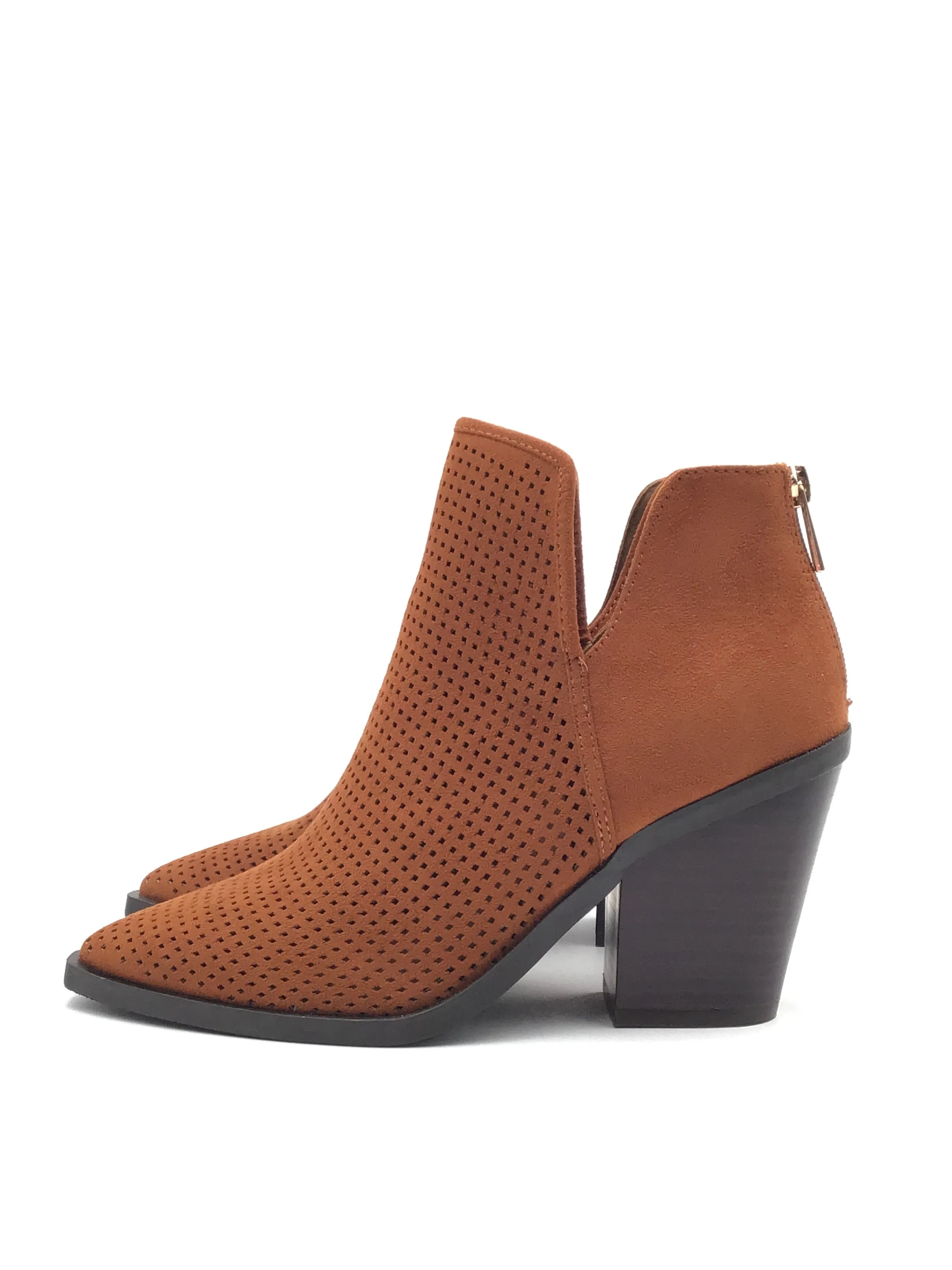 Boots Ankle Heels By Bamboo In Brown, Size: 7 Ankle Booties Boots