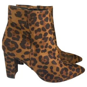 BOOTS ANKLE HEELS by  Dream Pairs In ANIMAL PRINT, Size: 7.5 Studded Cowboy Ankle Boots
