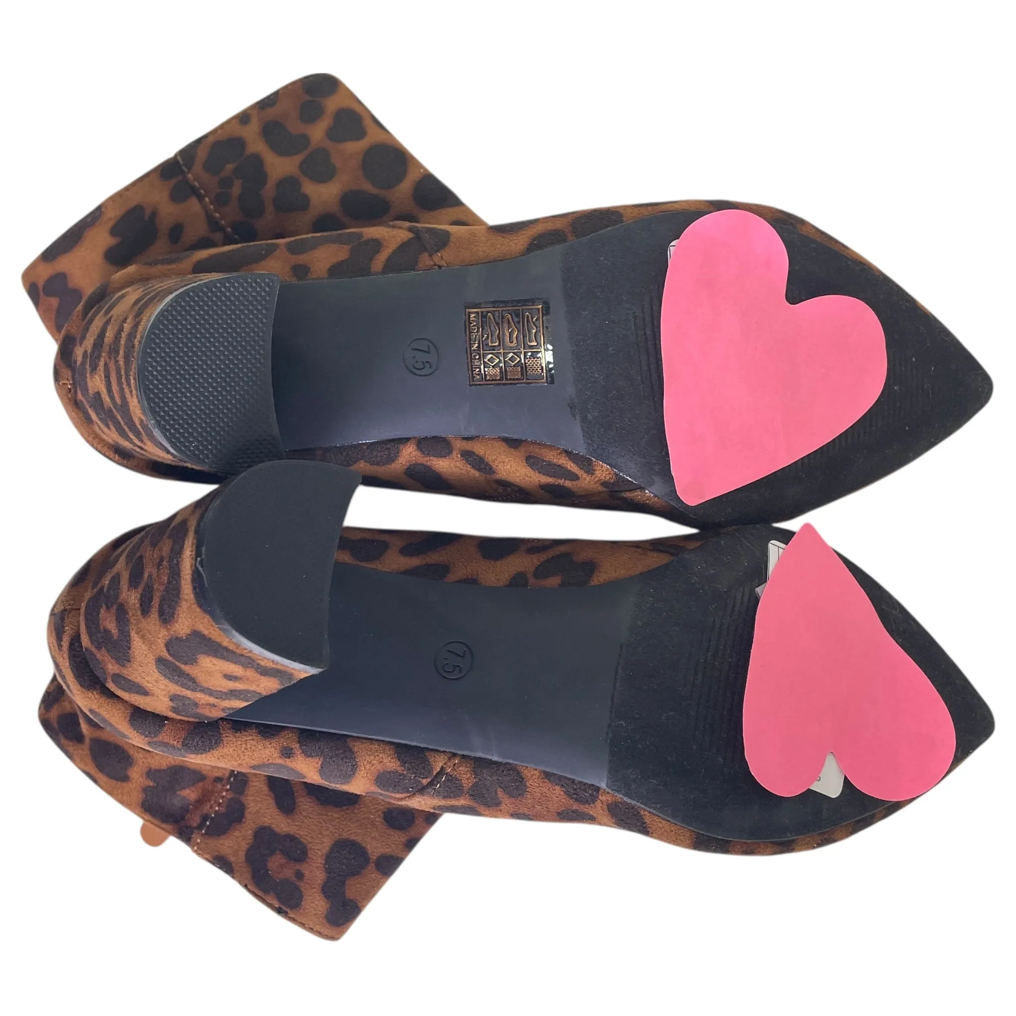 BOOTS ANKLE HEELS by  Dream Pairs In ANIMAL PRINT, Size: 7.5 Ankle Strap Ankle Boots