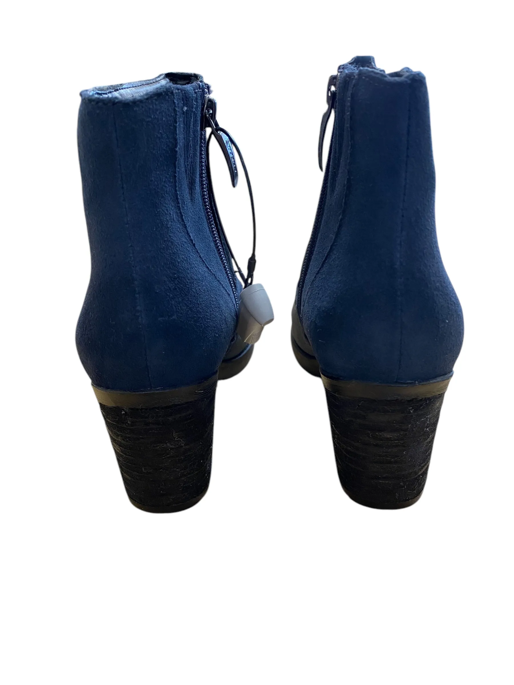 Lace Up High Heel Ankle Boots Boots Ankle Heels By Earth In Blue, Size: 8