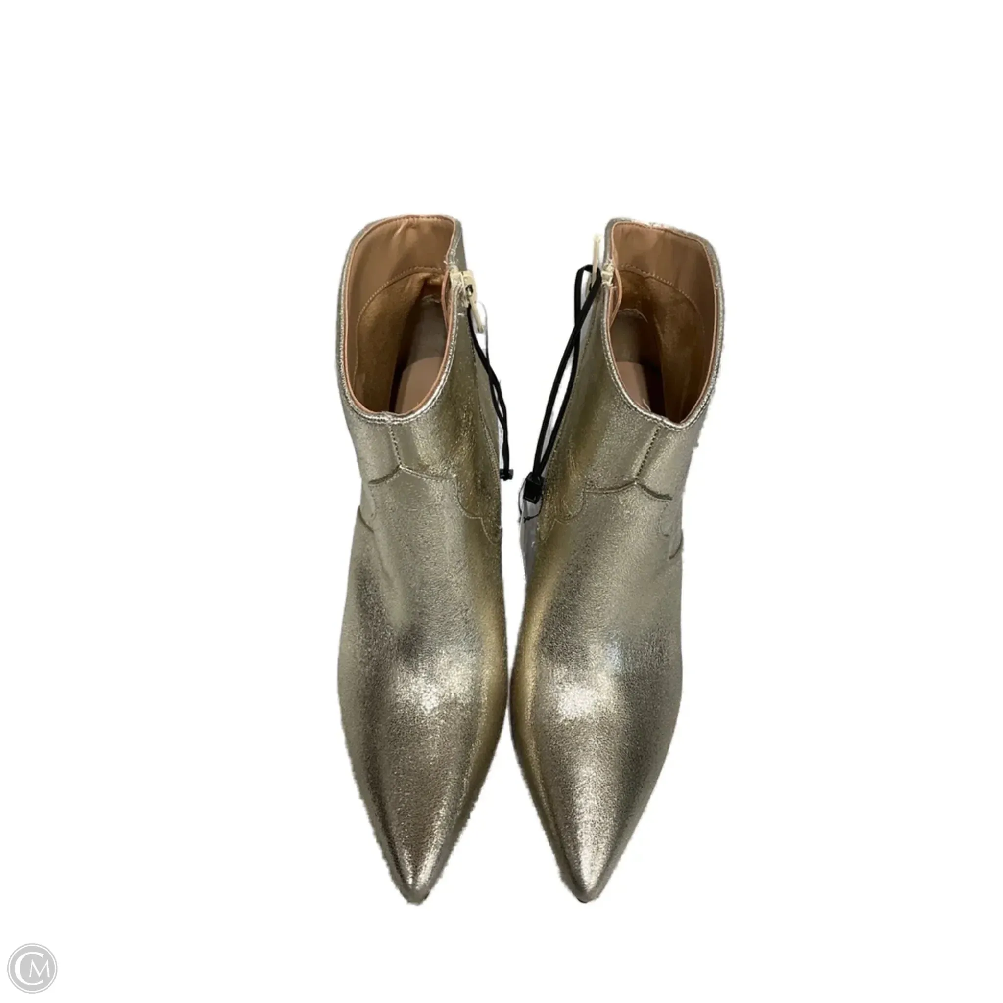 Ankle Lace Up Boots Boots Ankle Heels By Express In Gold, Size: 8