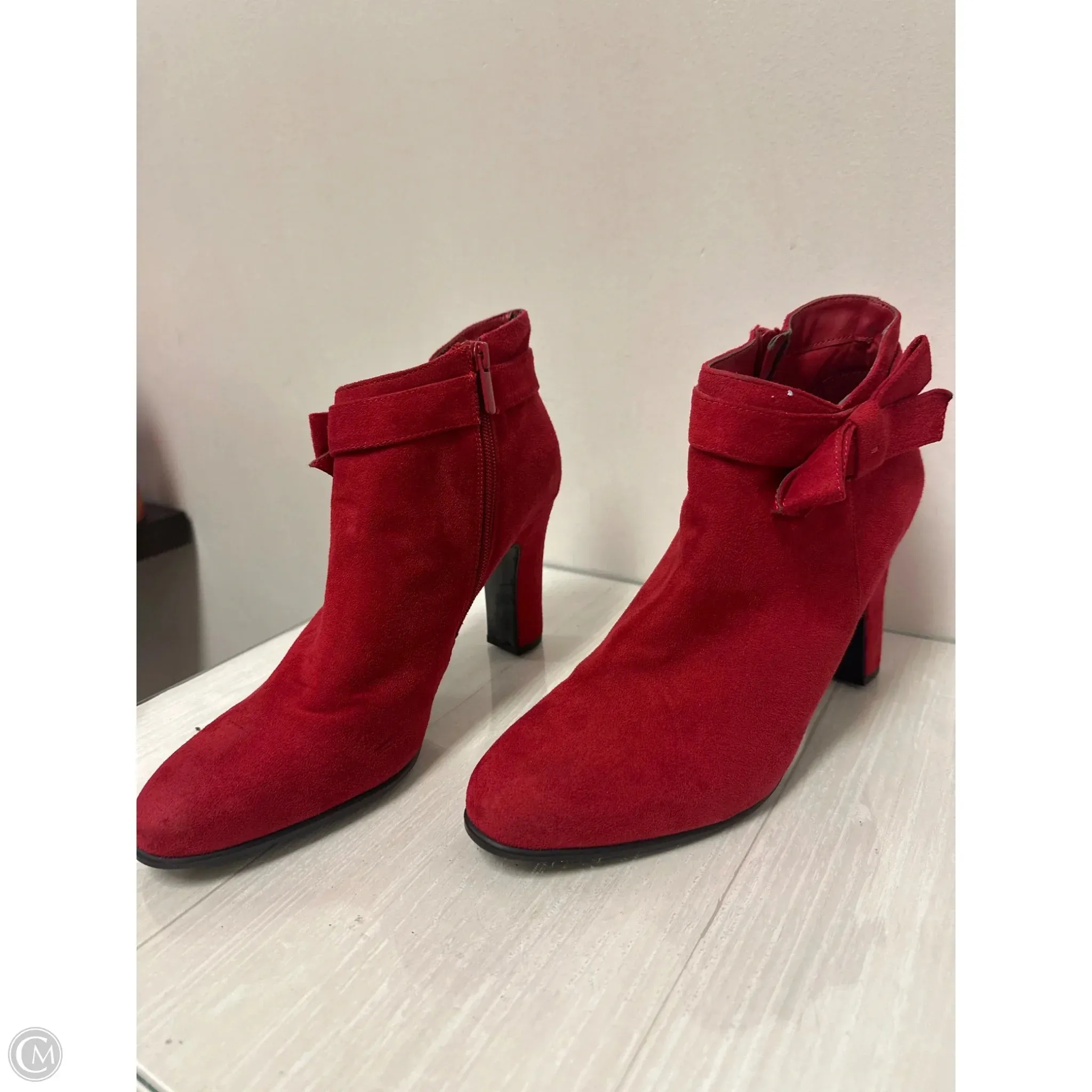 Boots Ankle Heels By Impo In Red, Size: 12 Insulated Ankle Boots