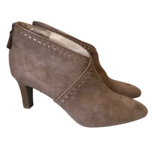 BOOTS ANKLE HEELS by LIFE STRIDE in BEIGE, Size:9.5 Toast Ankle
