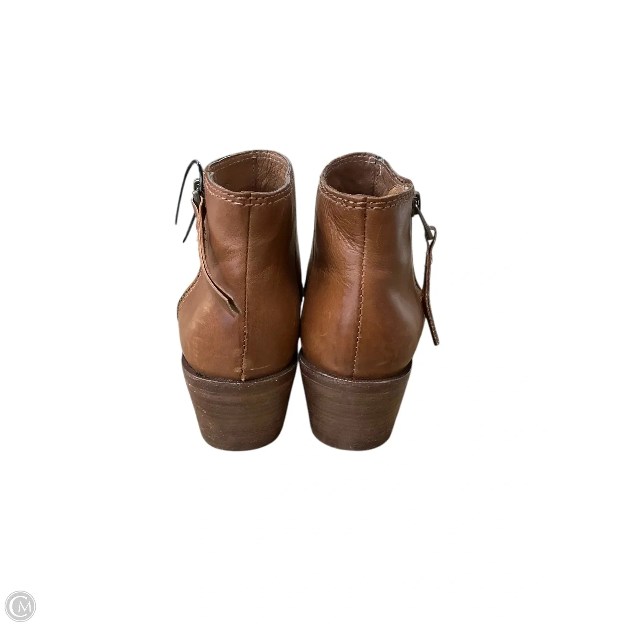 Boots Ankle Heels By Madewell In Tan, Size: 7.5 Ankle Boots With Little Dress