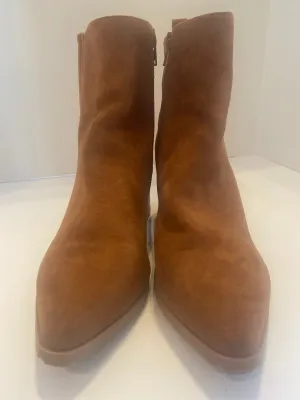 Boots Ankle Heels By Maurices  Size: 8 Fringe Ankle Boots Suede