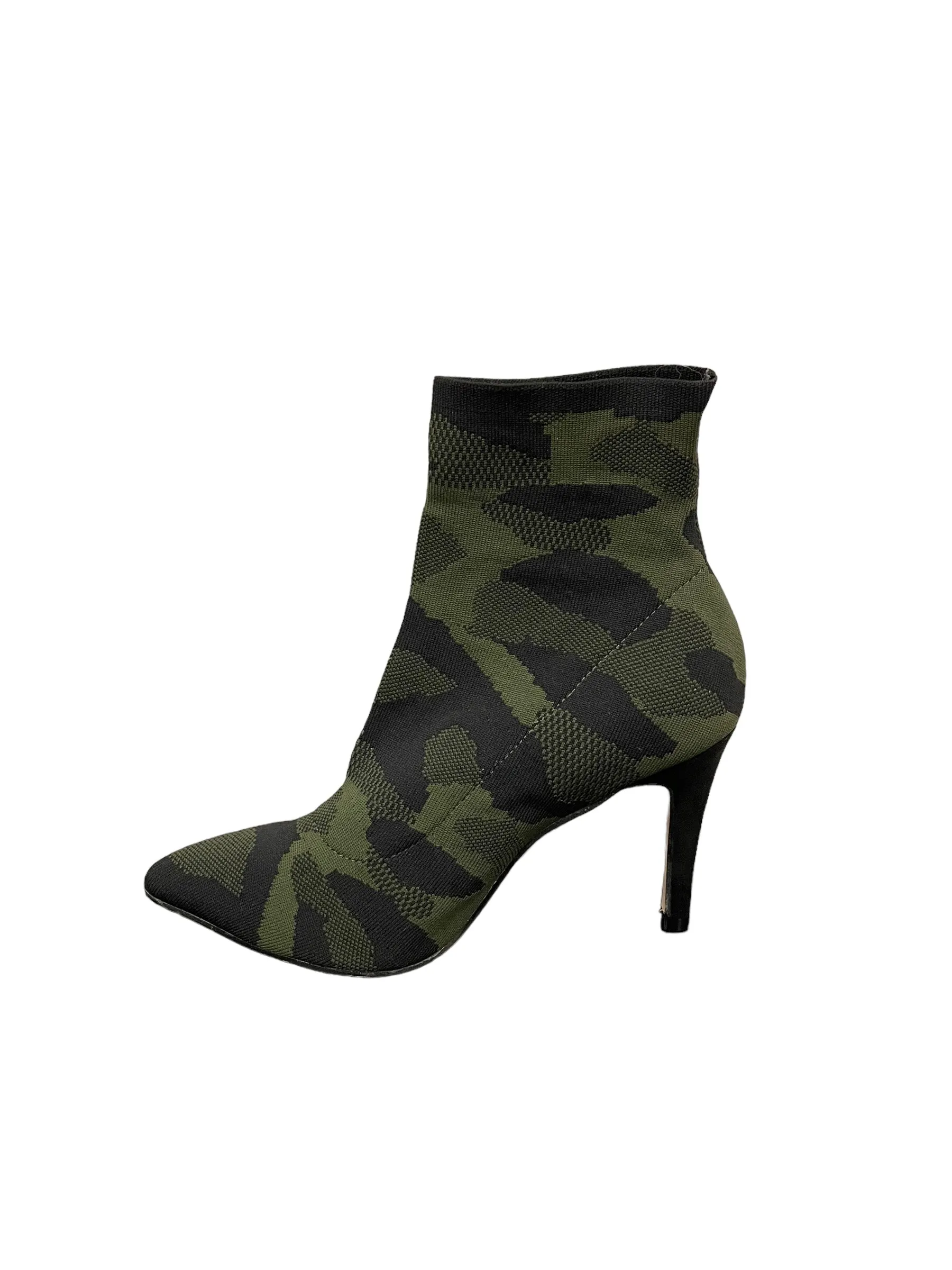 Mid Heel Ankle Boots With Track Soles Boots Ankle Heels By Mia In Camouflage Print, Size: 6.5
