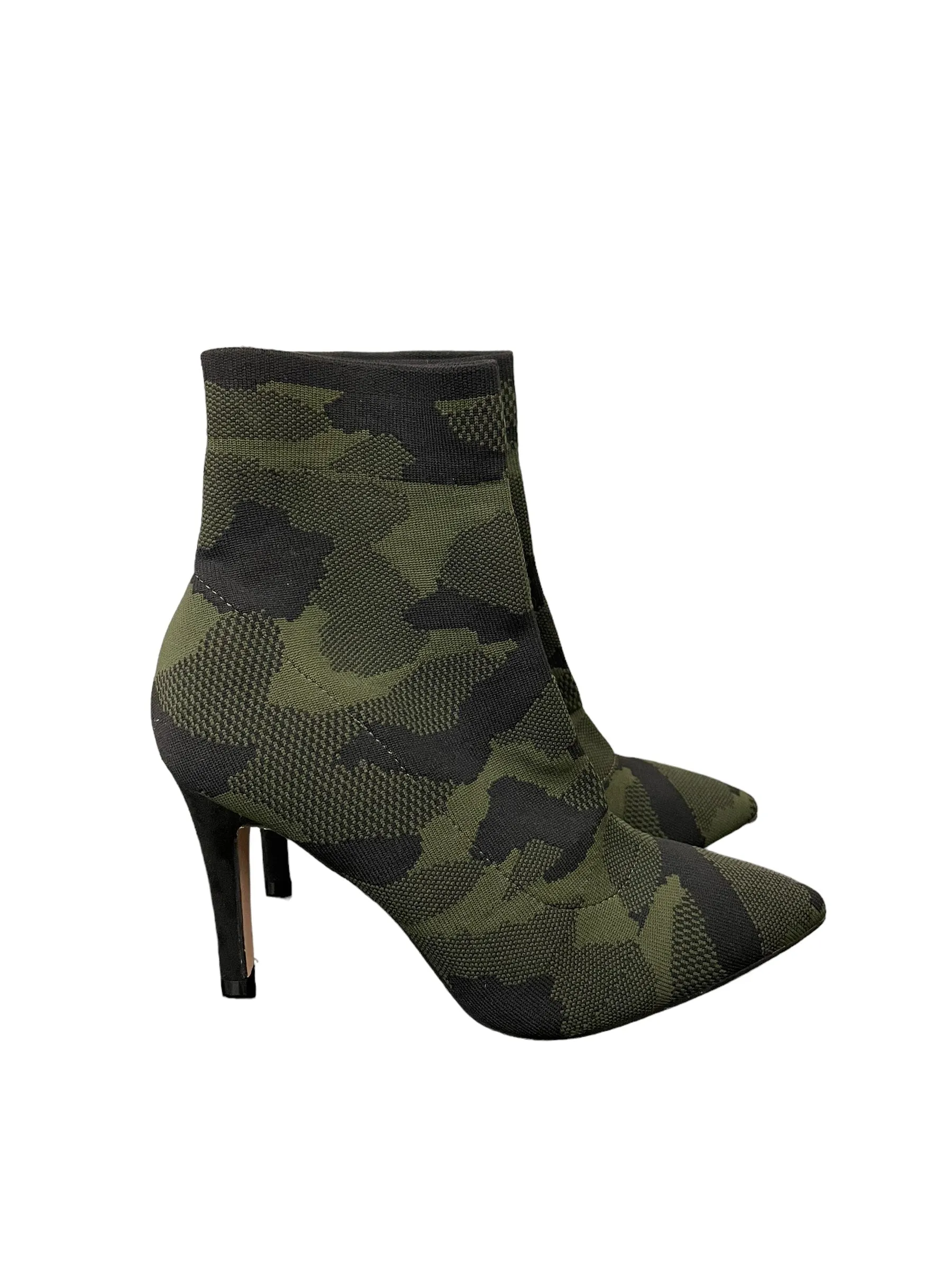 Boots Ankle Heels By Mia In Camouflage Print, Size: 6.5 Wide Calf Ankle Boots