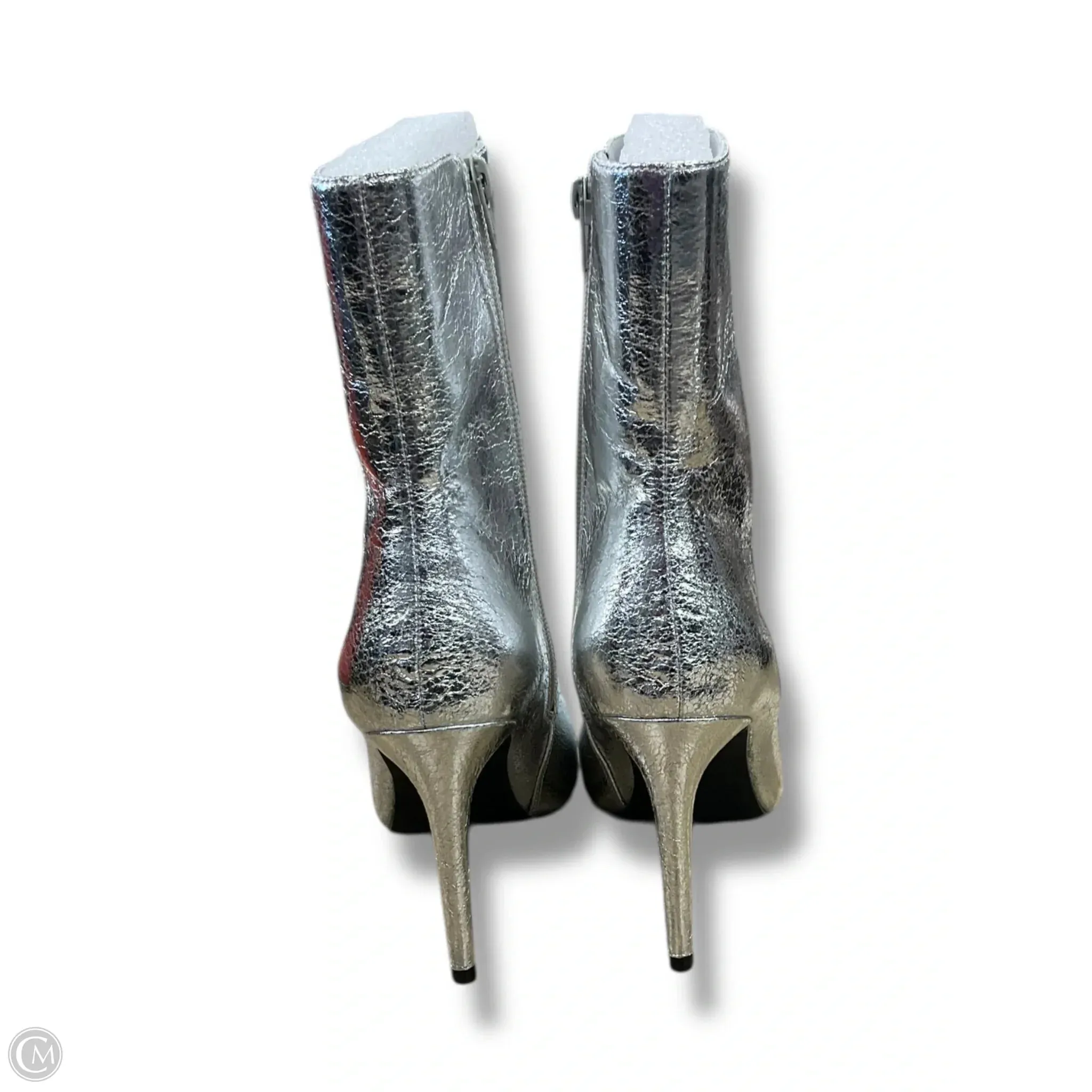 Waterproof Walking Ankle Boots Boots Ankle Heels By Mia In Silver, Size: 8