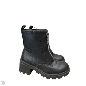 Front Notched Ankle Boots Boots Ankle Heels By Report In Black, Size: 7