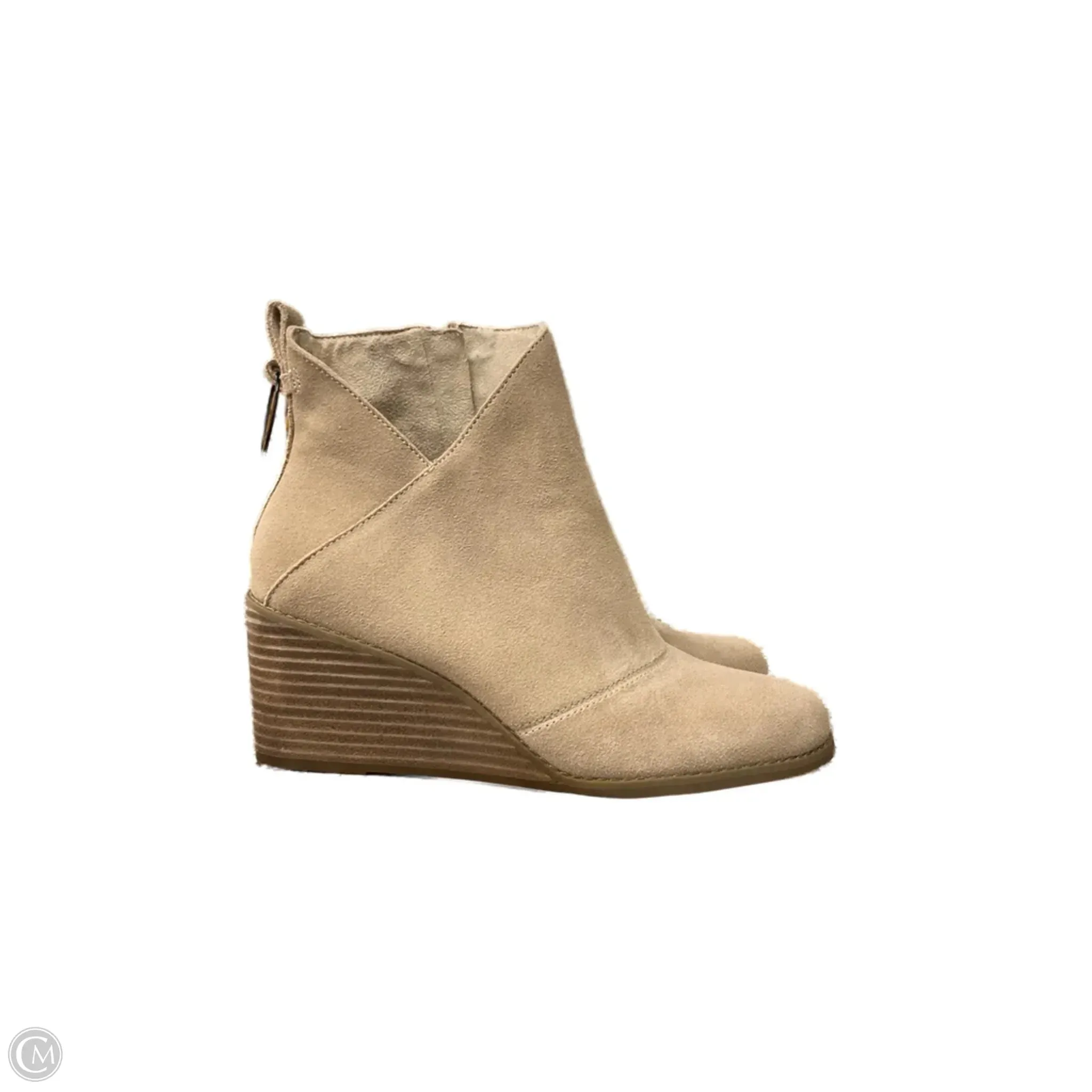 Boots Ankle Heels By Toms In Beige, Size: 9 Ribbed Ankle Boots