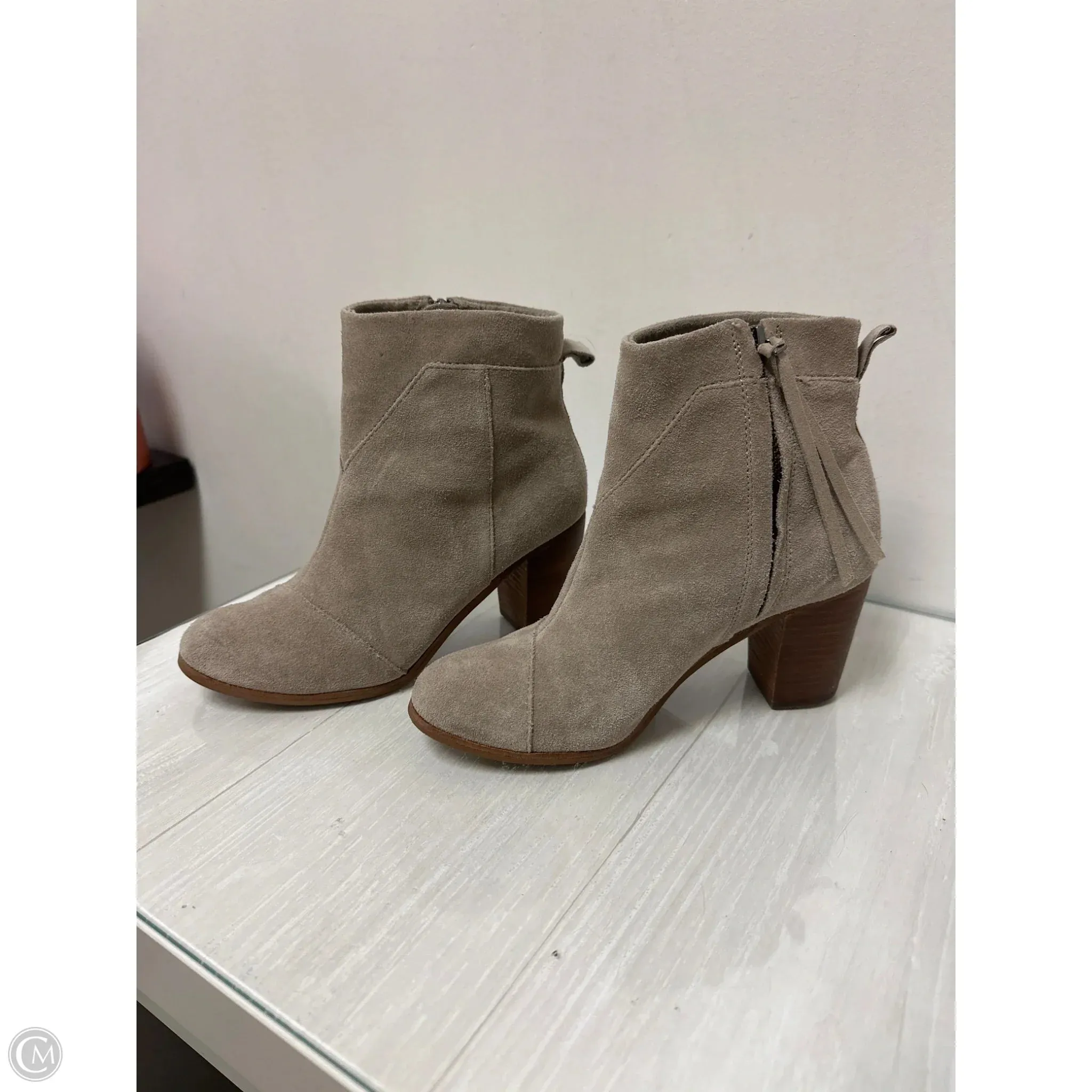 Boots Ankle Heels By Toms In Grey, Size: 8 Eric Michael Ankle Boots