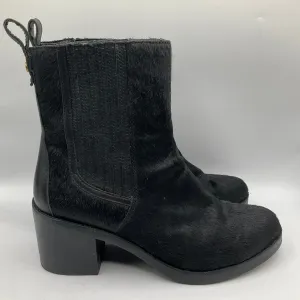 Boots Ankle Heels By Ugg In Black, Size: 9.5 Fringed Ankle Boots