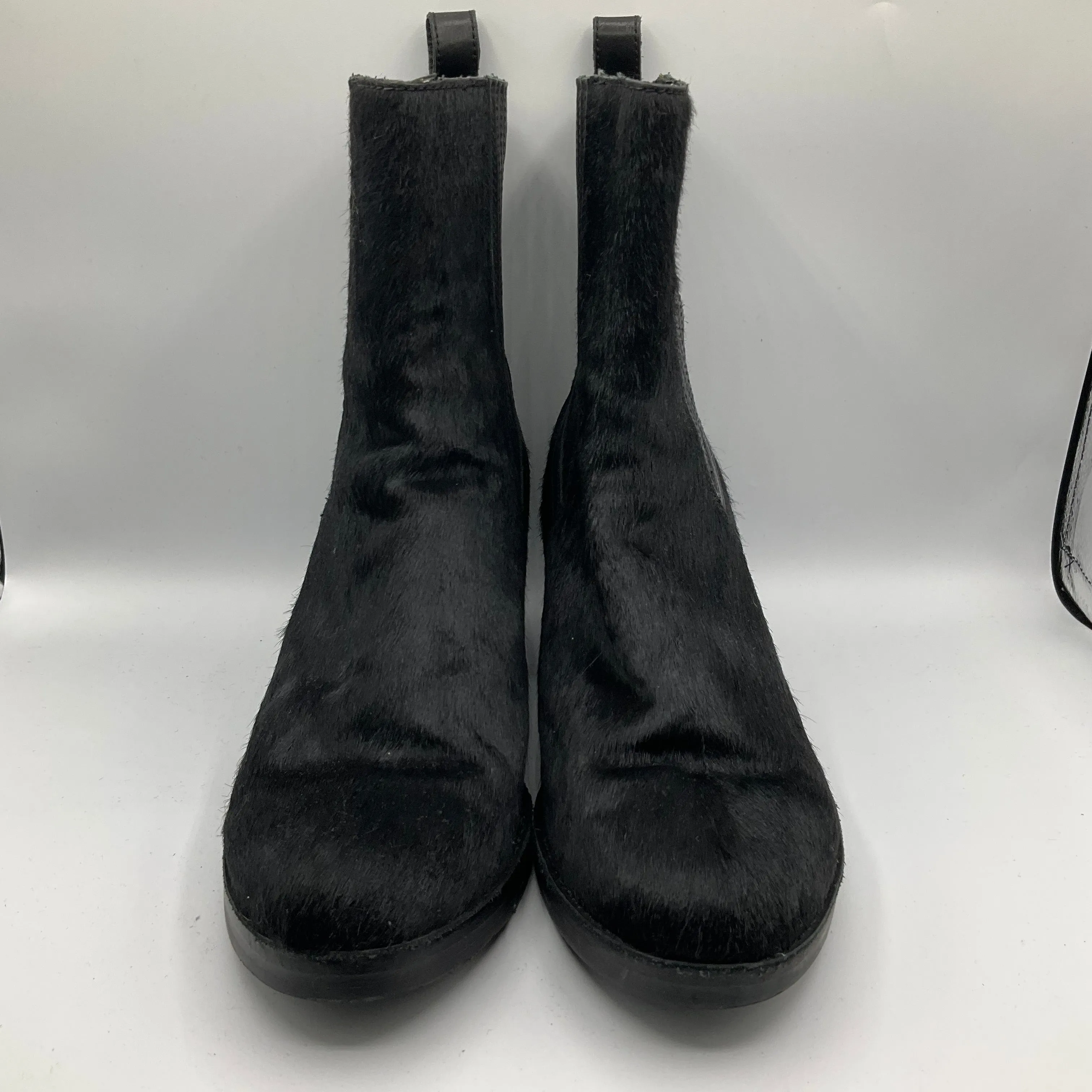 Fur Top Ankle Boots Boots Ankle Heels By Ugg In Black, Size: 9.5