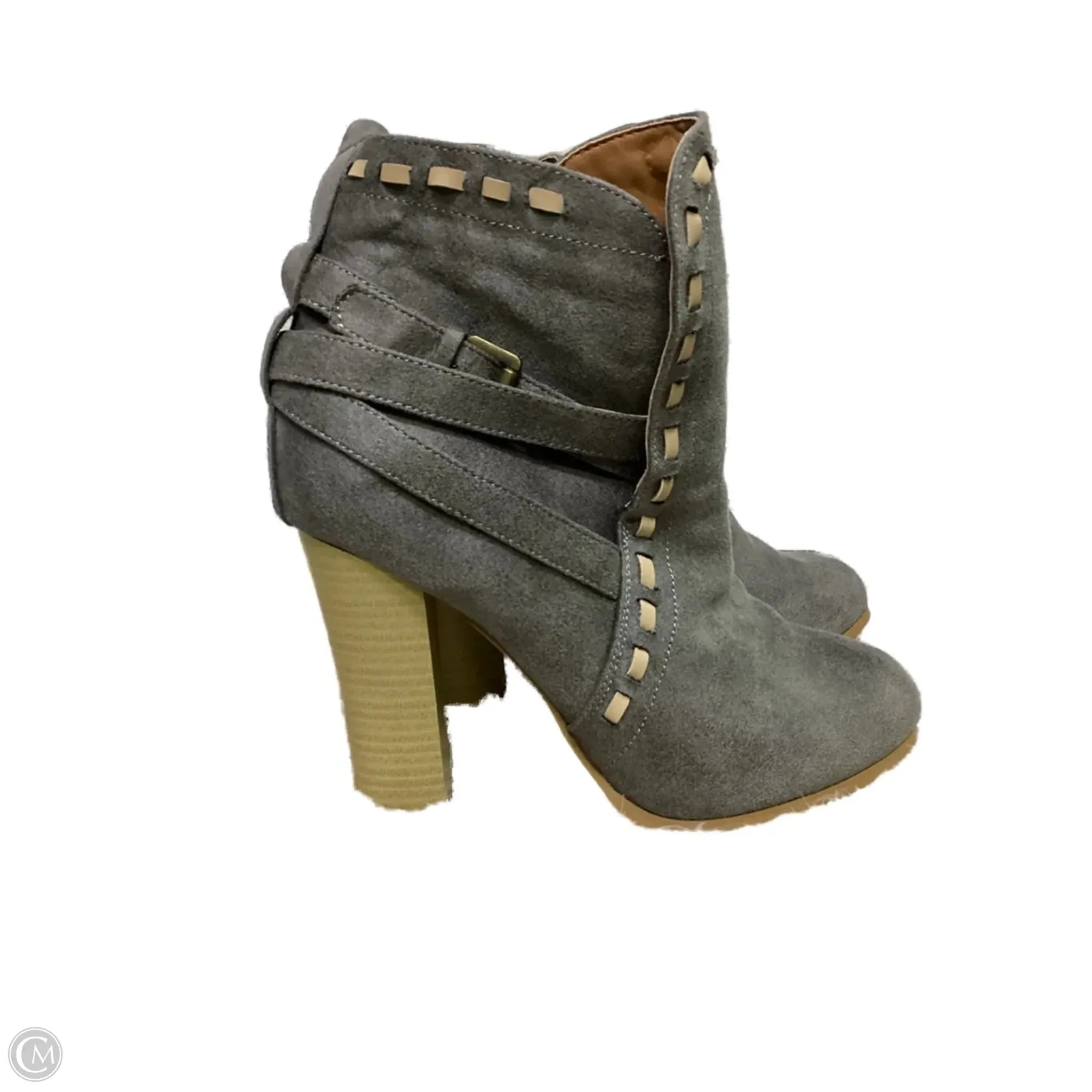 Boots Ankle Heels By Venus In Grey, Size: 9 Comfortiva Ankle Boots