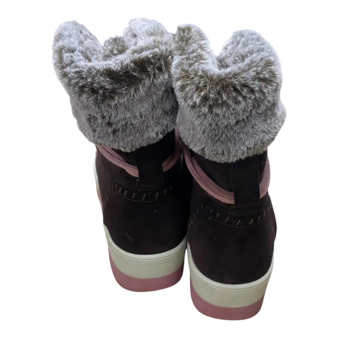 Zucca Boots Boots Snow By Cmc In Brown & Pink, Size:9