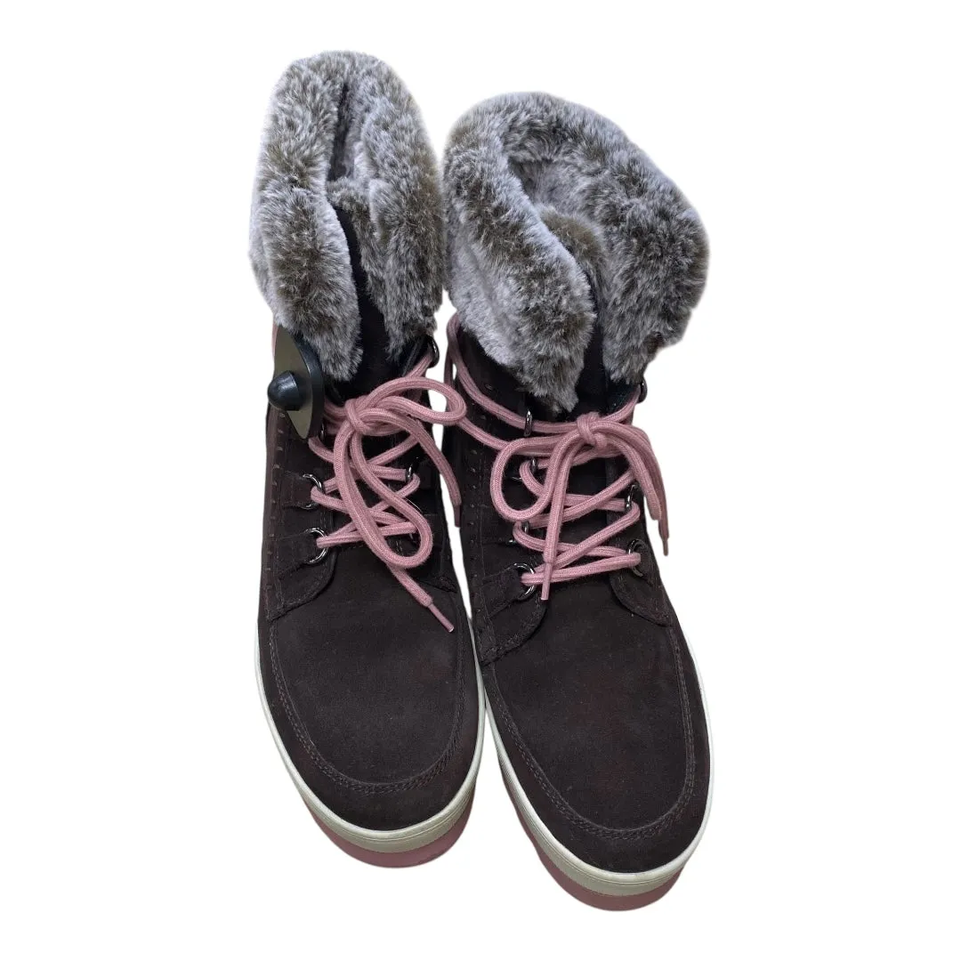 Boots Snow By Cmc In Brown & Pink, Size:9 Non Slip Work Boots