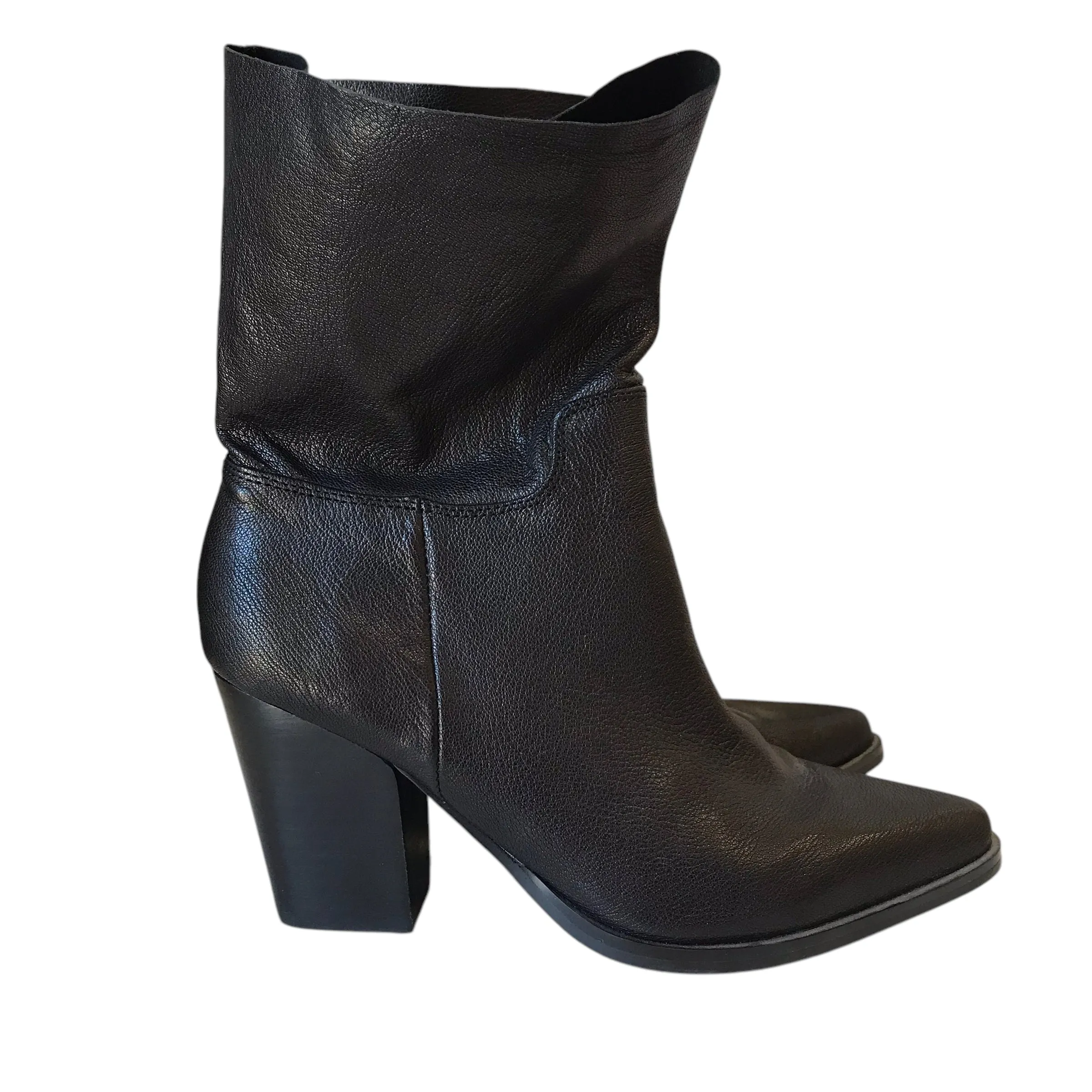 Nathari Fold Over Boots Boots Western By Bleecker & Bond In Black, Size:7.5